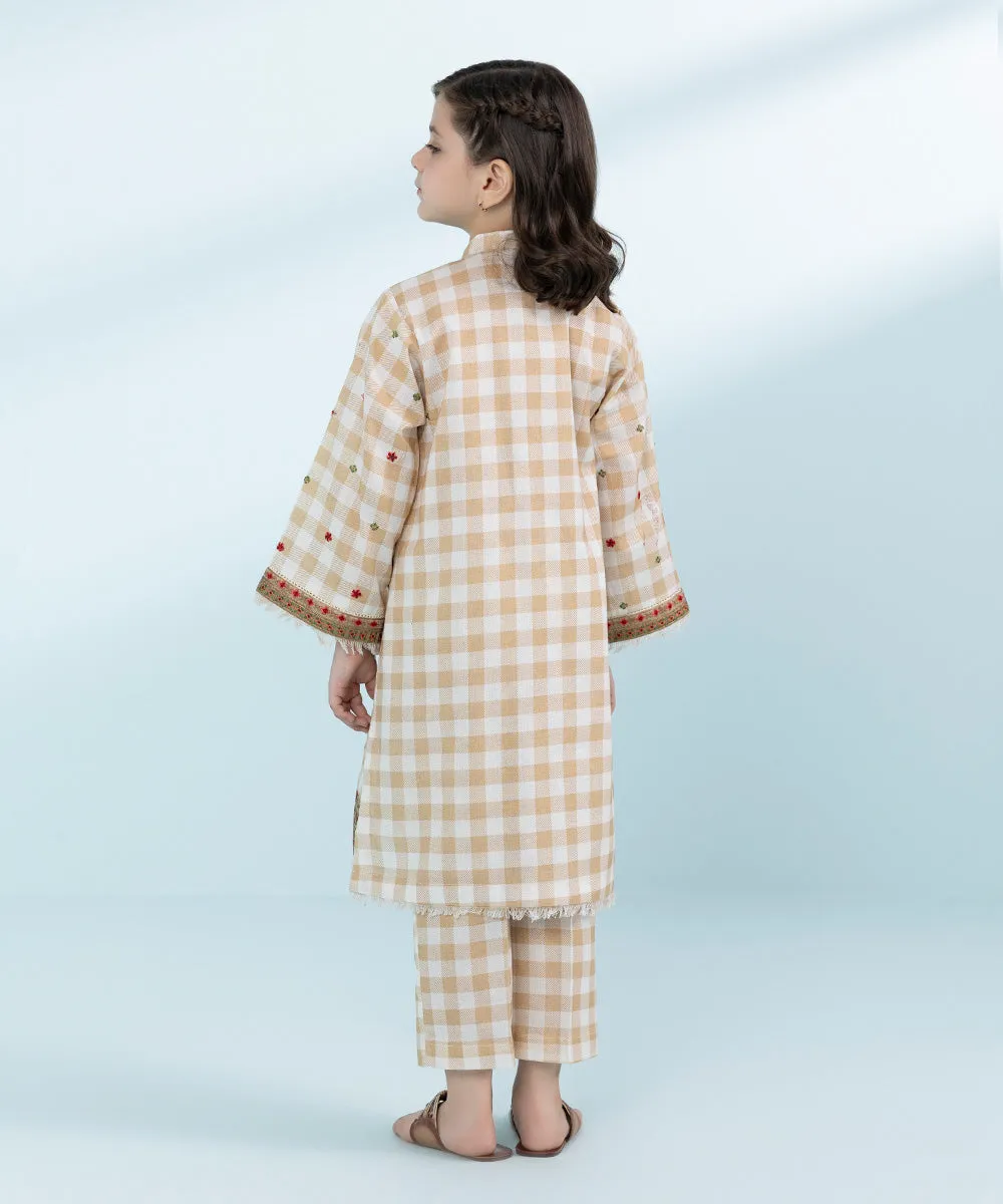 2 Piece - Embroidered Khaddar Suit