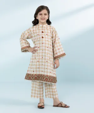 2 Piece - Embroidered Khaddar Suit