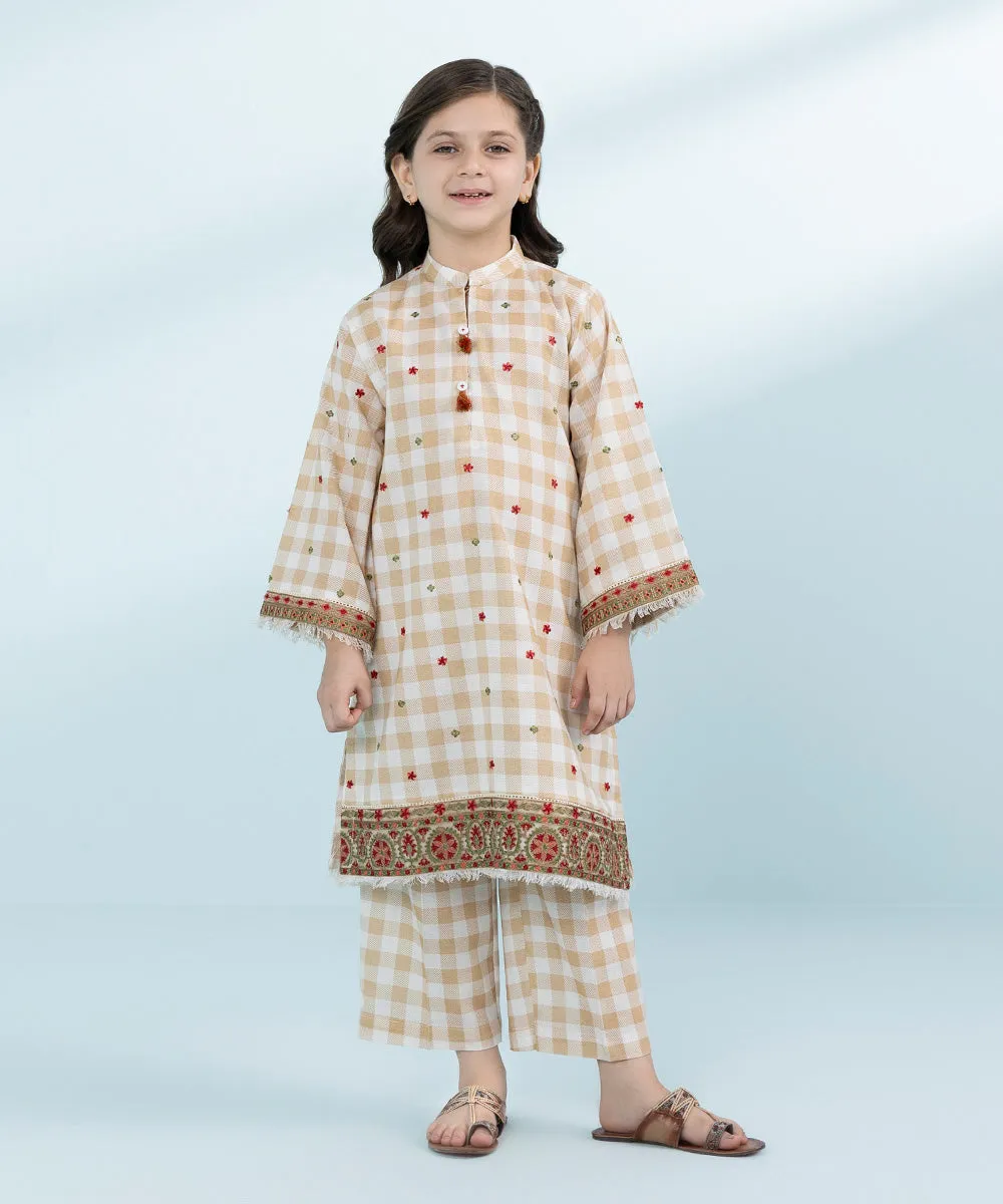 2 Piece - Embroidered Khaddar Suit