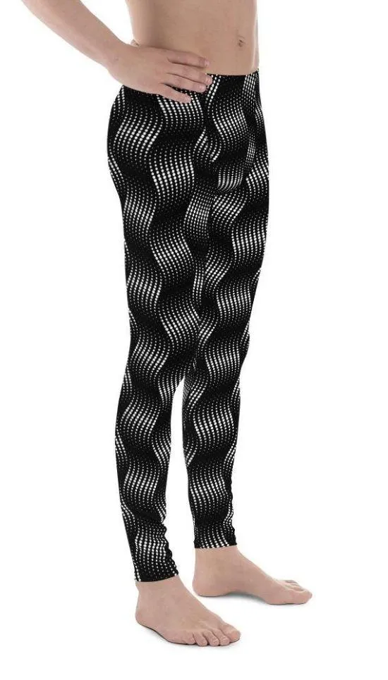 3D Black Pattern Men's Leggings