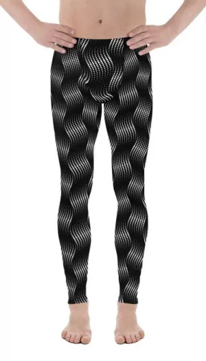 3D Black Pattern Men's Leggings