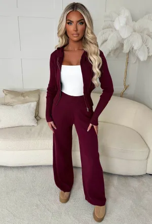 Anabella Burgundy Knitted Trousers