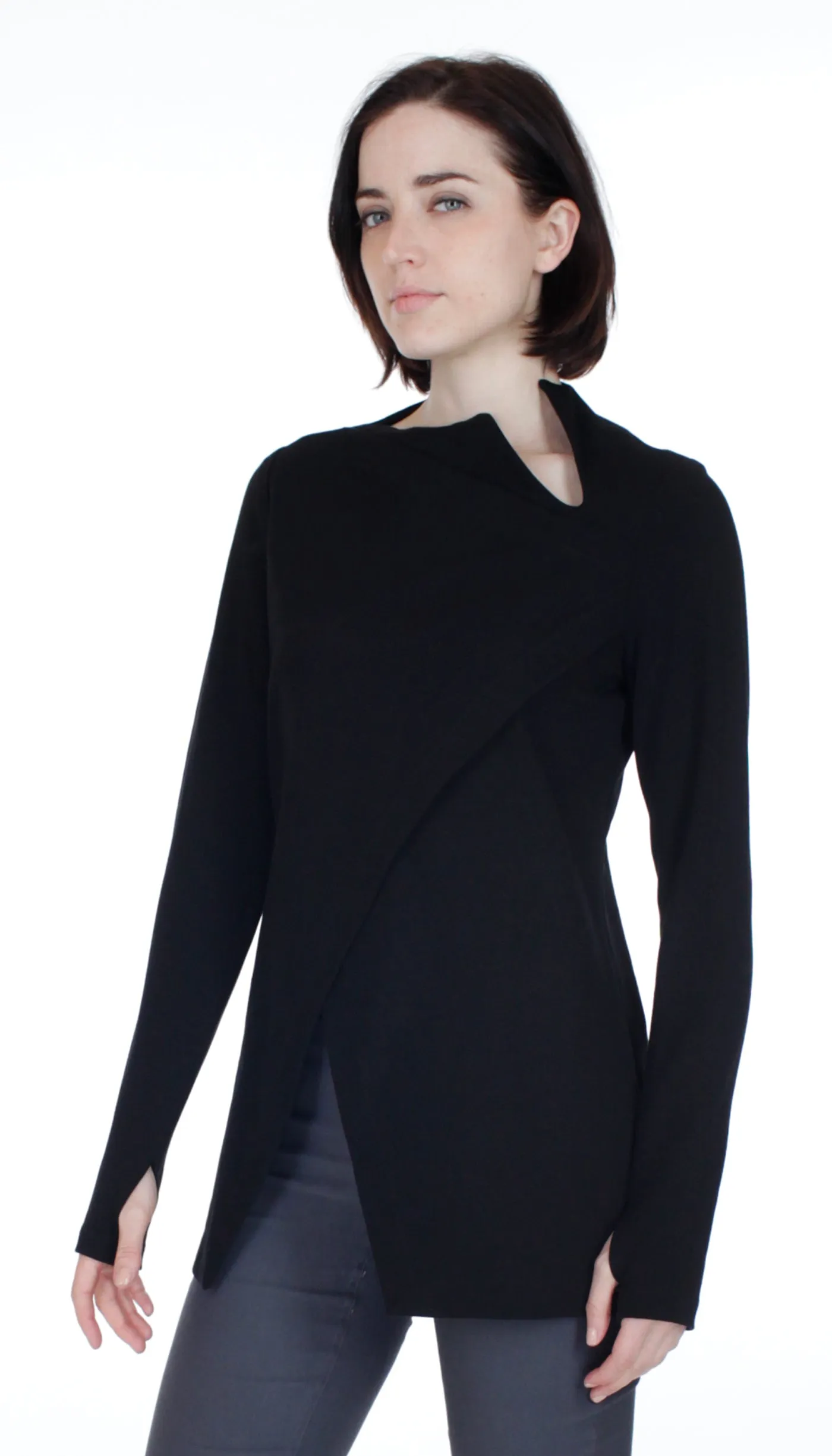 Angles Tunic Top/ Black & Grey