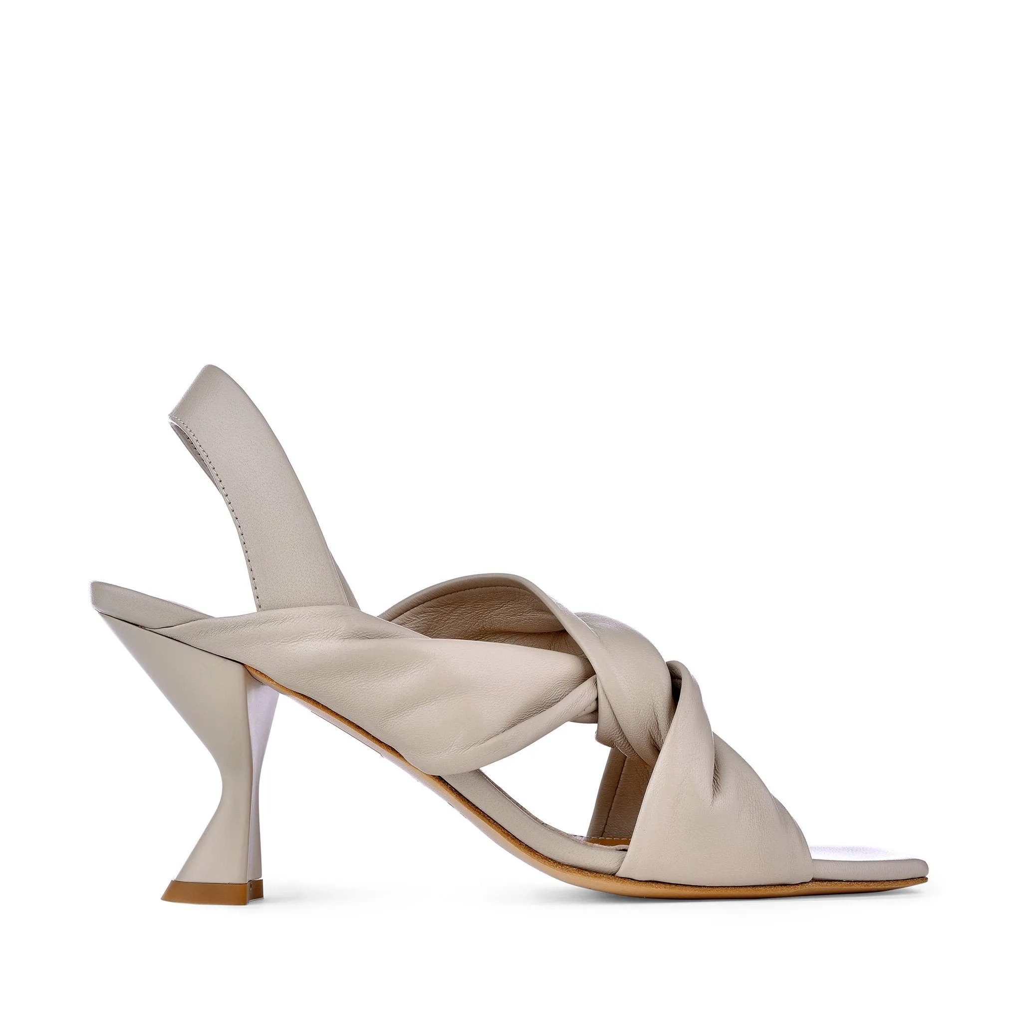 Asami Nude Beige Soft Nappa Sandals