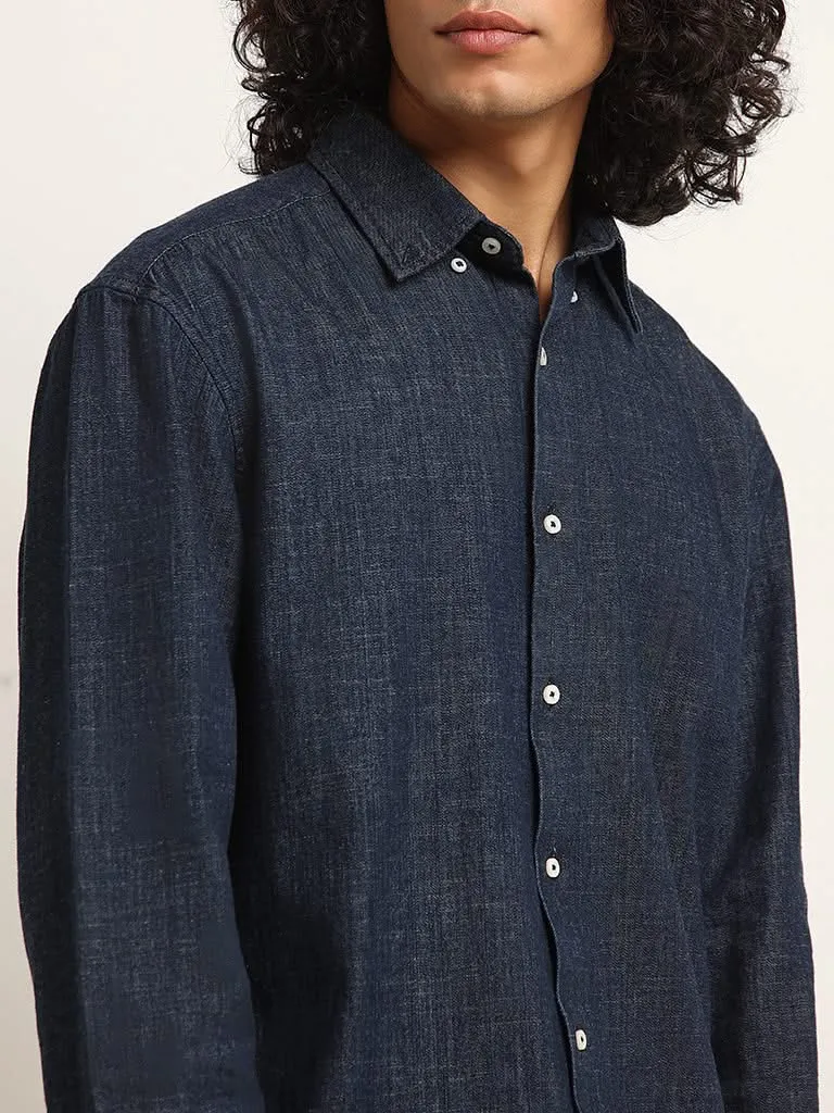 Ascot Blue Denim Relaxed Fit Shirt