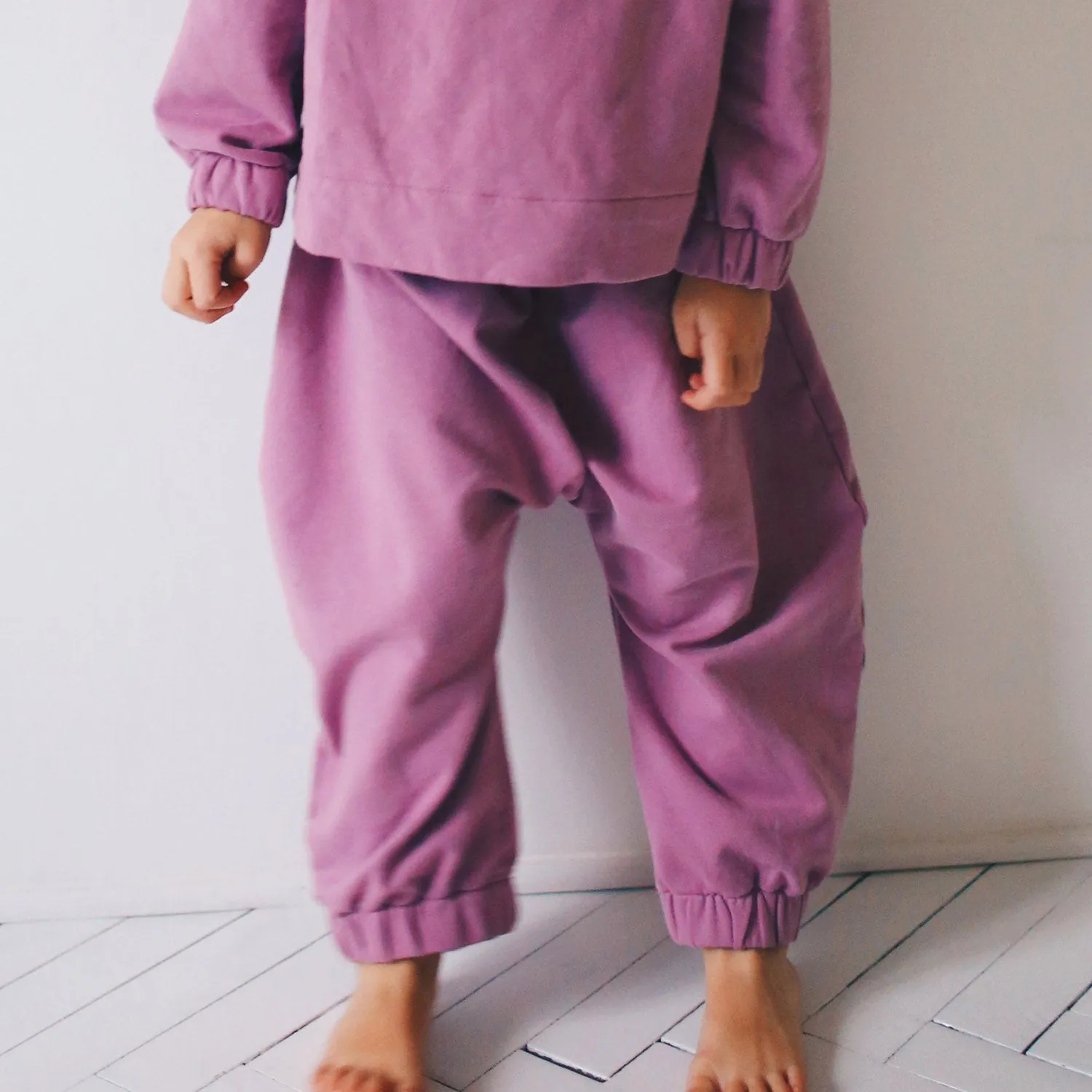 Baby & Kids Cotton Drop Crotch Sweatpants - Lavender