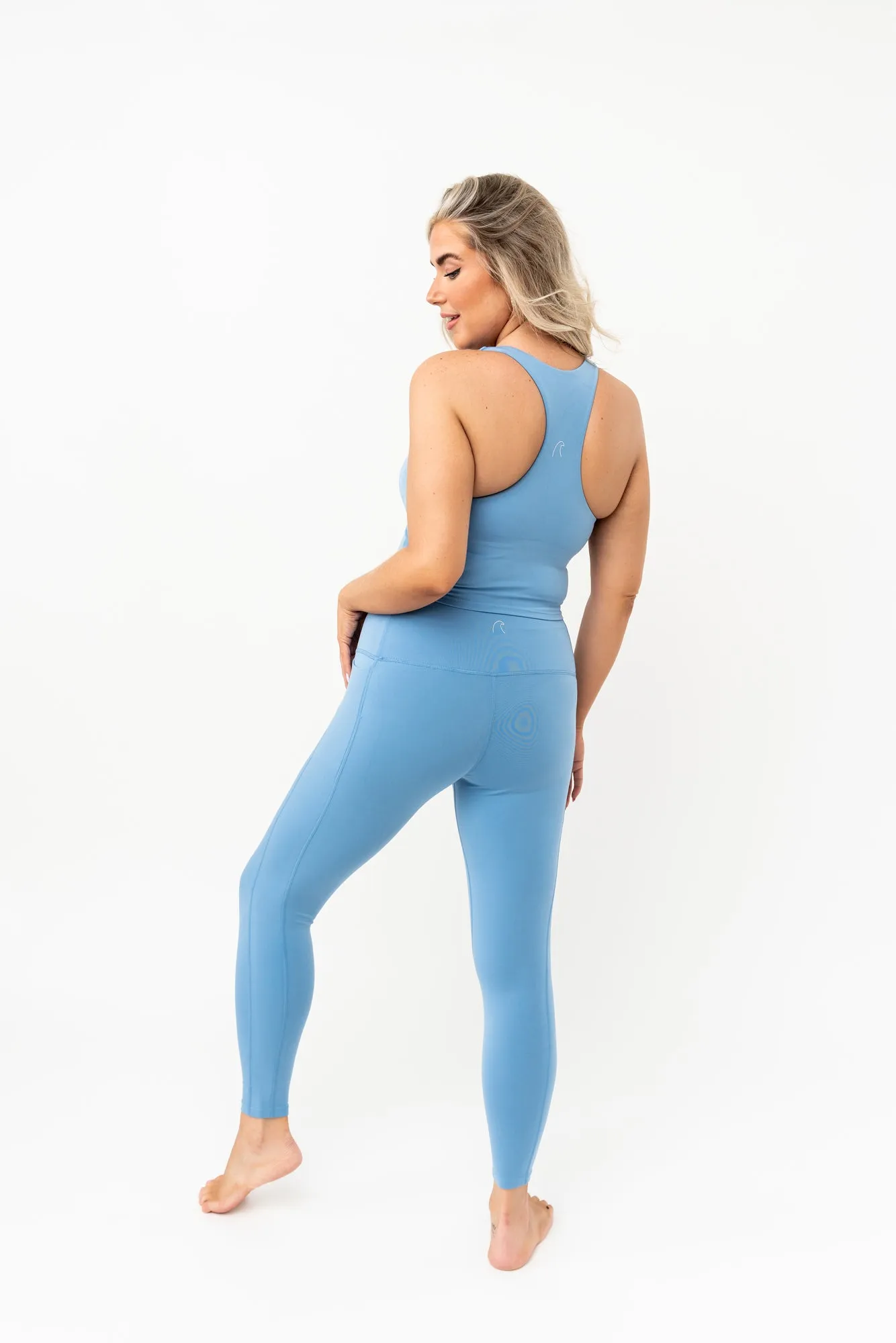 Balance High Waisted Leggings | Surface Blue