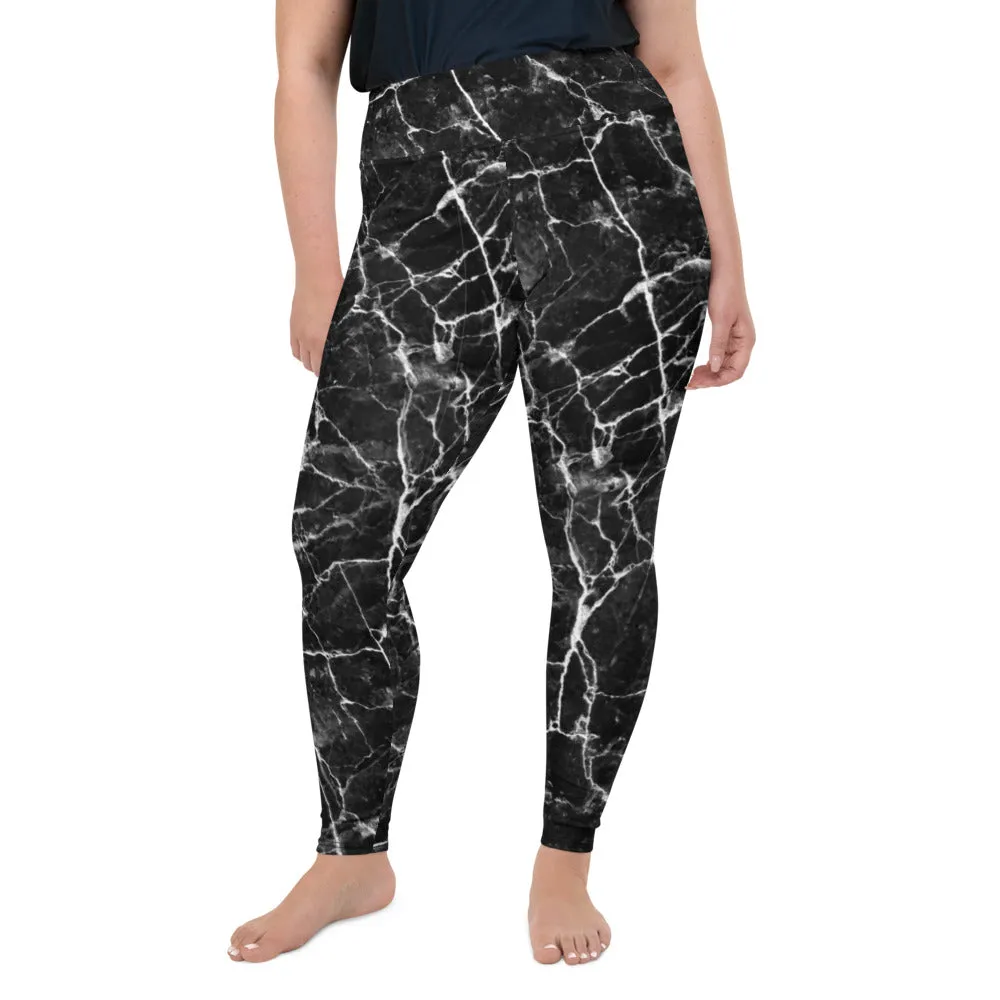 Black Onyx Marble Plus Size Leggings