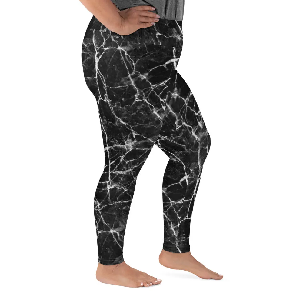 Black Onyx Marble Plus Size Leggings