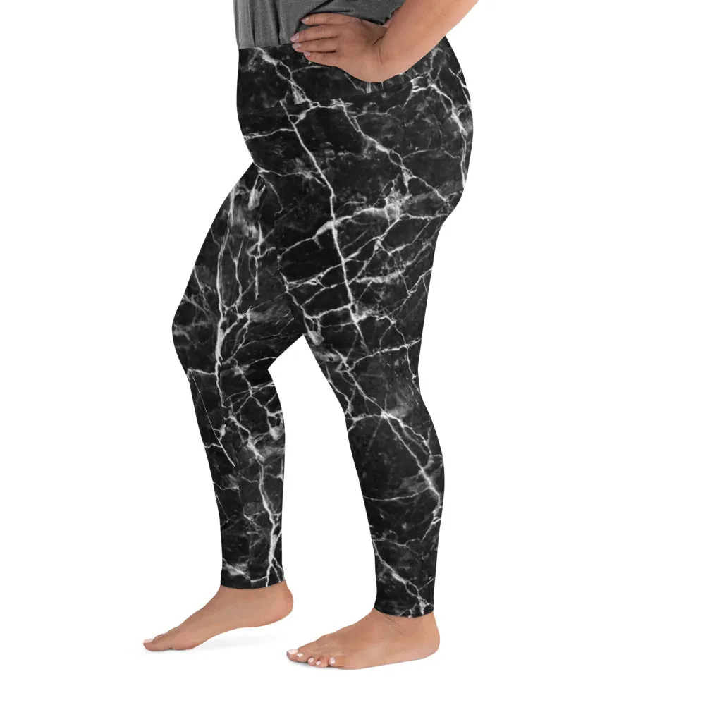 Black Onyx Marble Plus Size Leggings