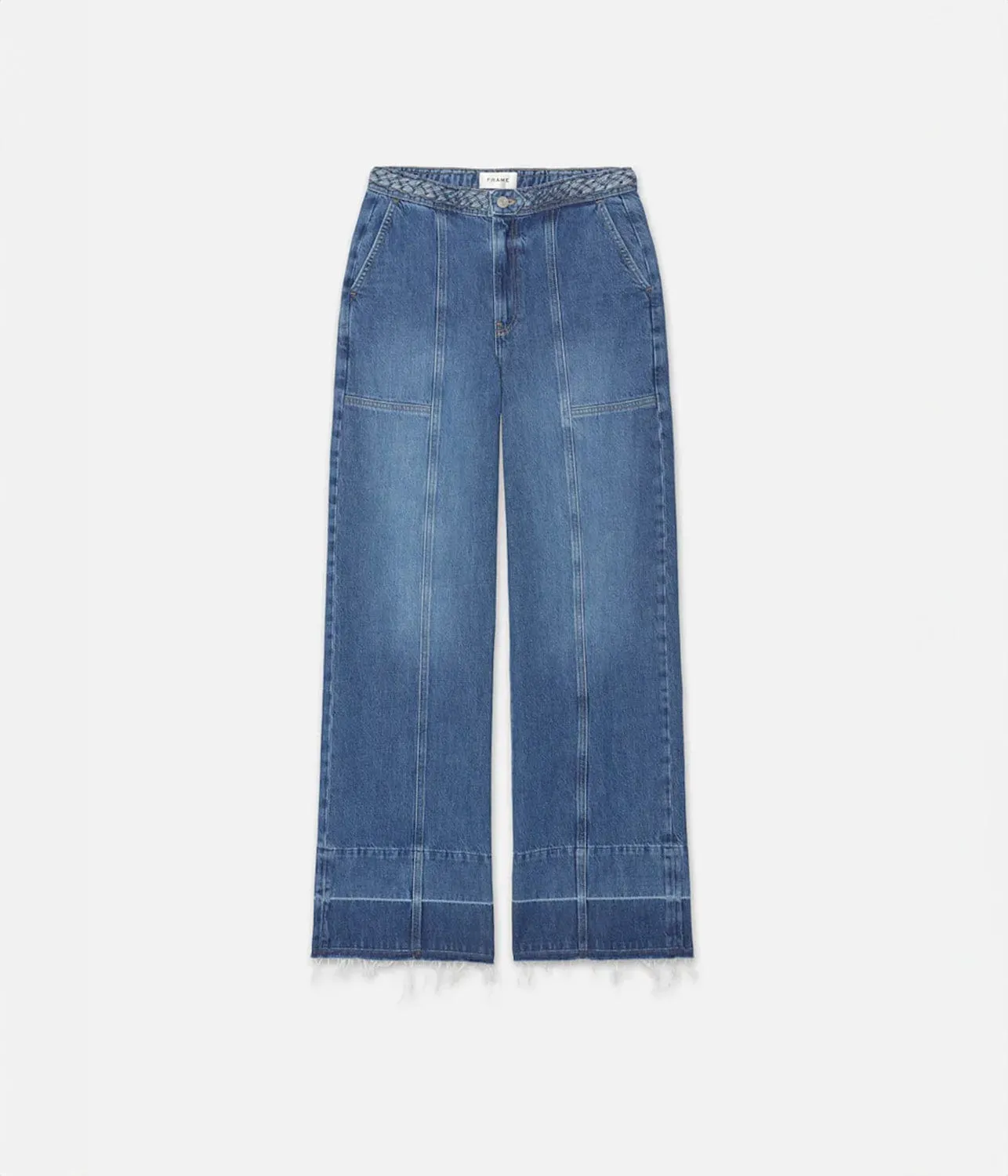 BRAIDED WAISTBAND JEANS- DEWDROP