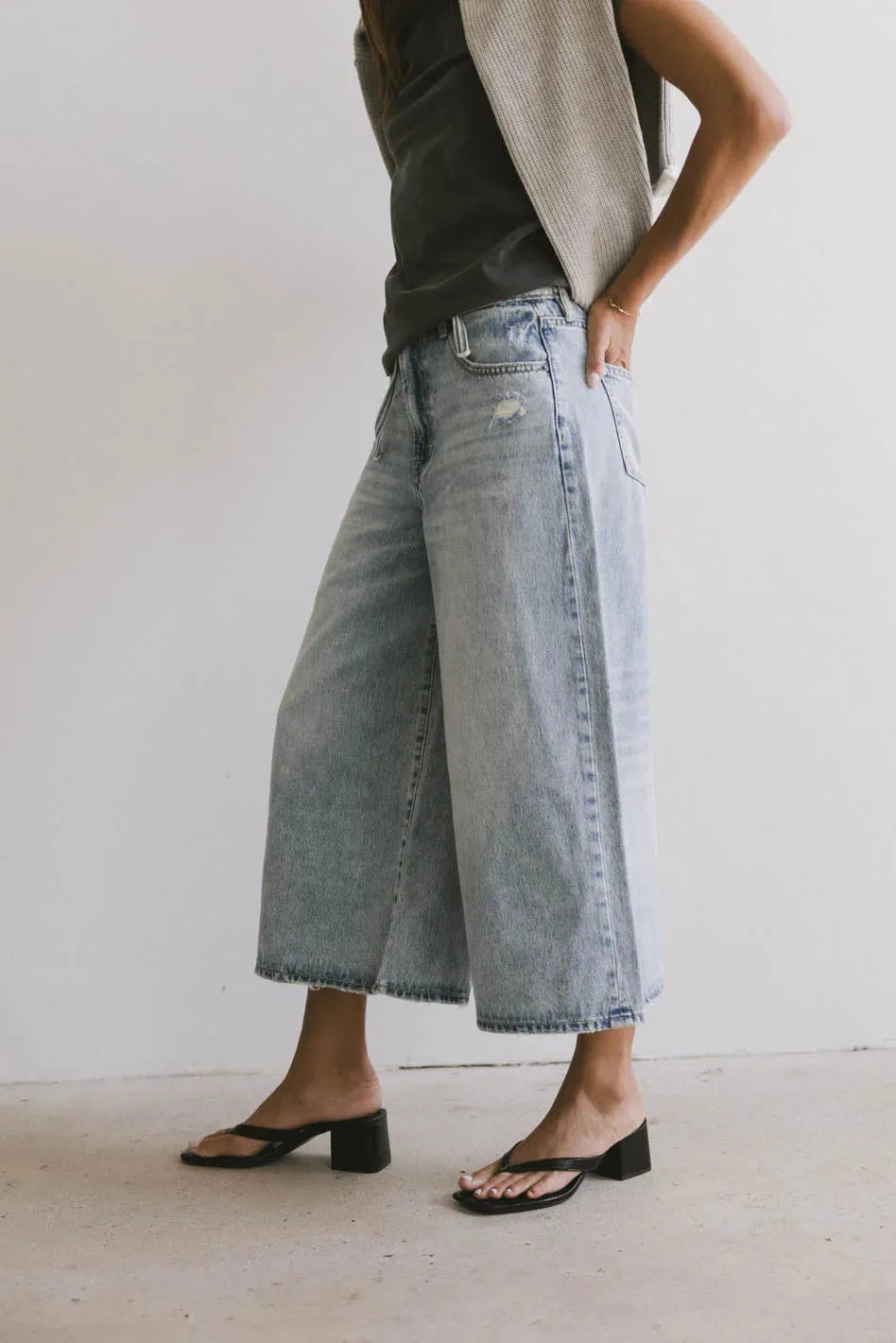 Bruce Culottes in Light Wash - FINAL SALE