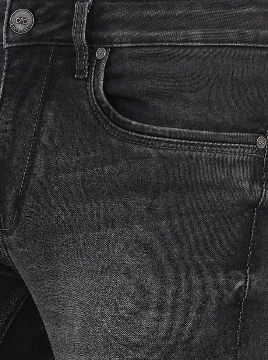 Charcoal Grey Washed Slim Fit Jeans | JadeBlue