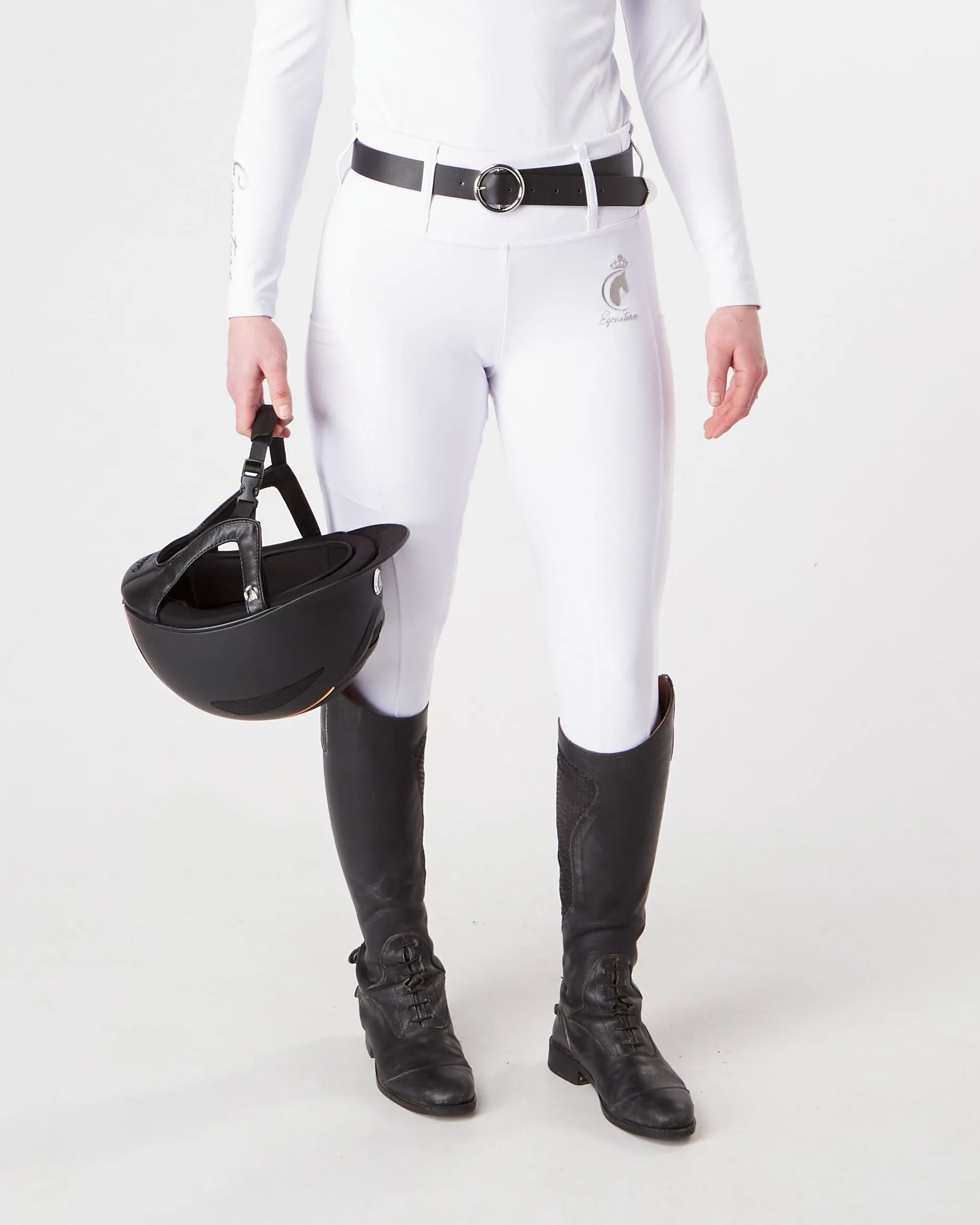 Competition Full Seat Riding Leggings / Tights- COMPETITION WHITE