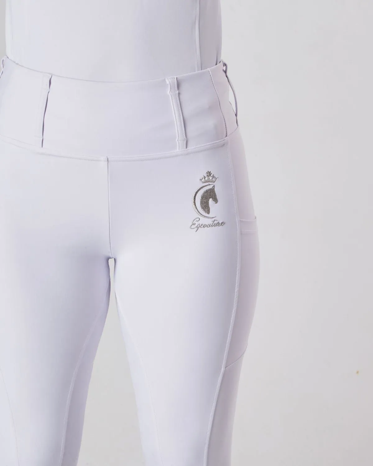 Competition Full Seat Riding Leggings / Tights- COMPETITION WHITE