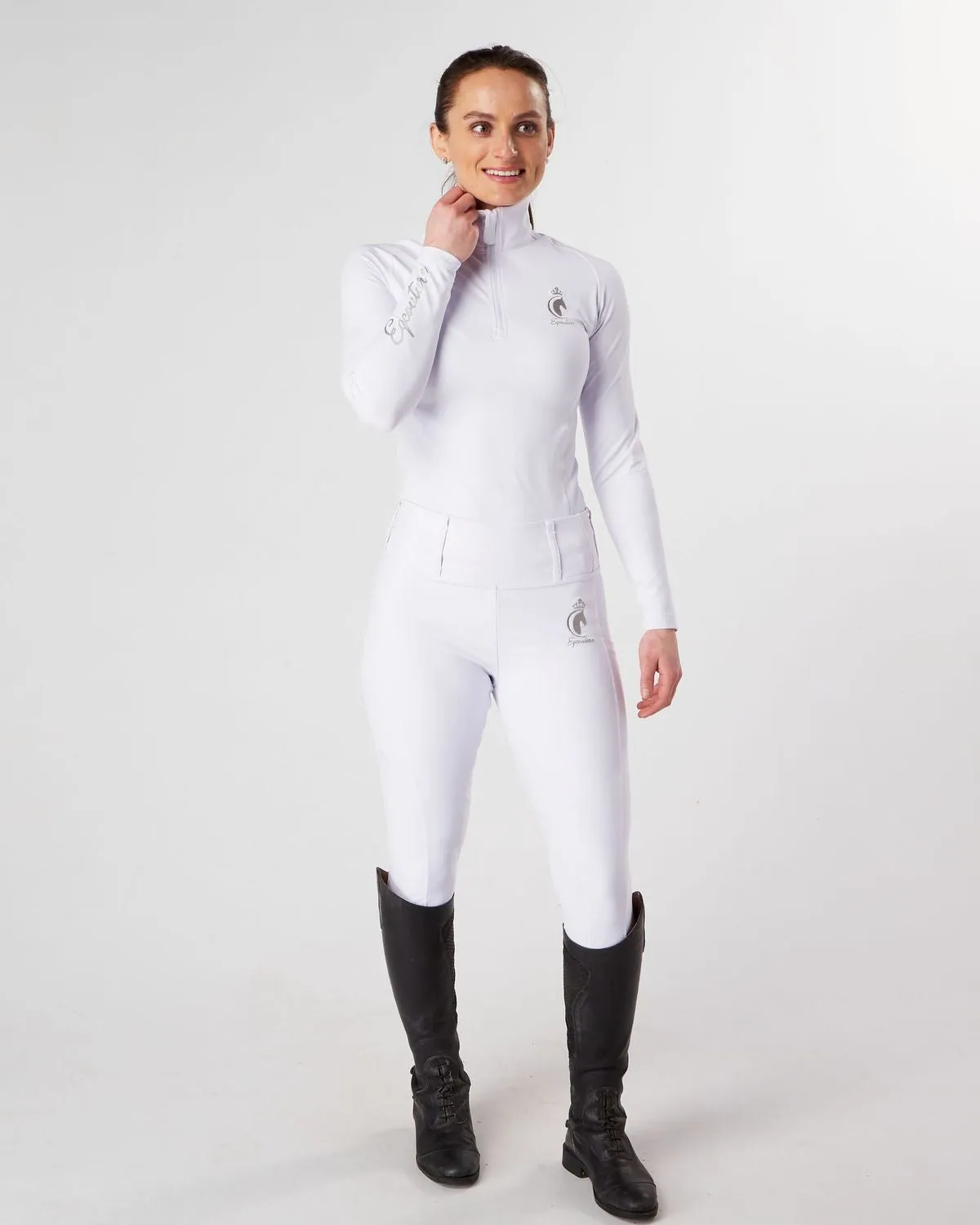 Competition Full Seat Riding Leggings / Tights- COMPETITION WHITE