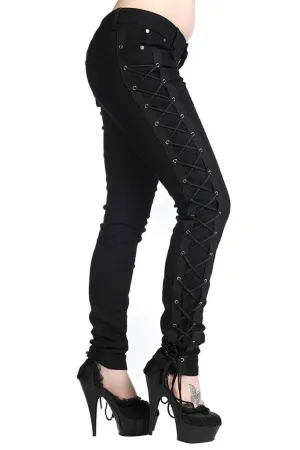 Corset Style Black Skinny Jeans