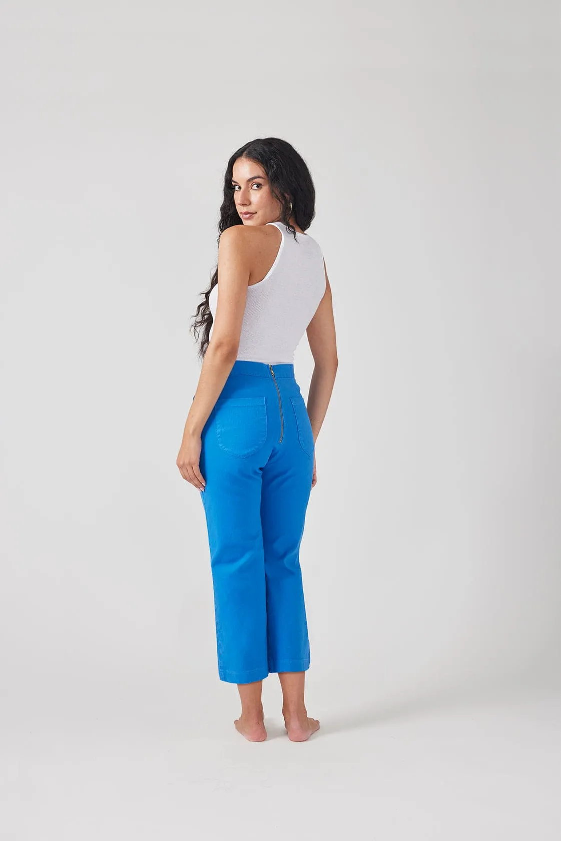 Cropped Zip Back Jeans