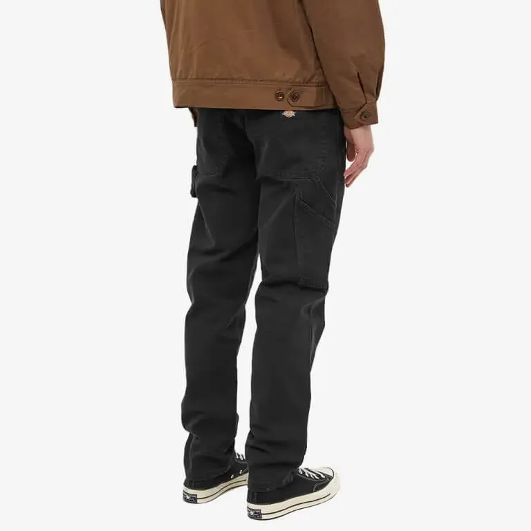 Dickies Duck Canvas Carpenter Pants, Black Distressed