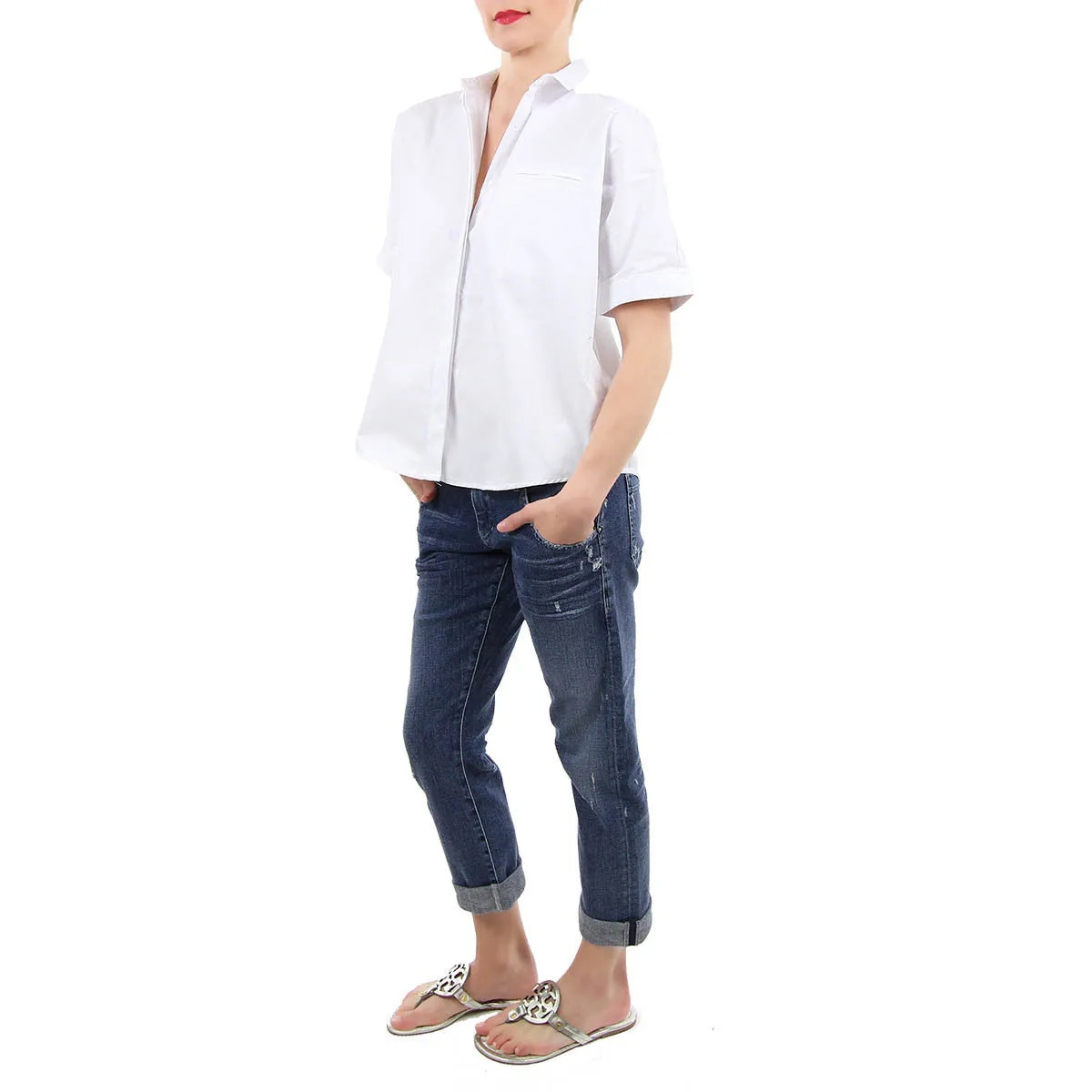 Dolman Oxford Button Down in Blue