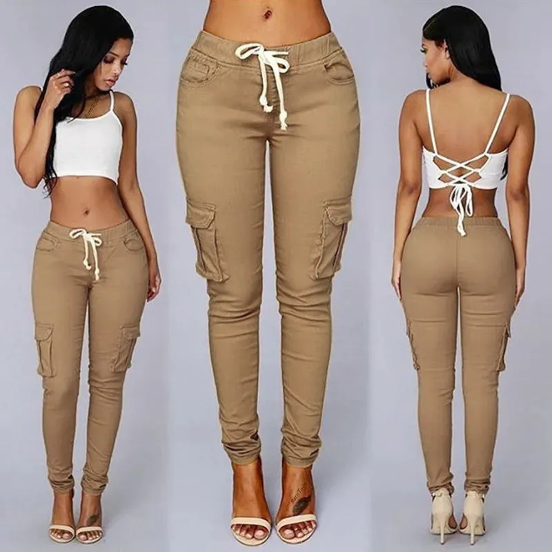 Elastic Sexy Skinny Jeans High Waist Jeans Woman Denim Pants Cargo