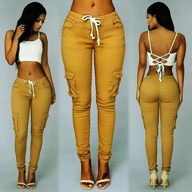 Elastic Sexy Skinny Jeans High Waist Jeans Woman Denim Pants Cargo