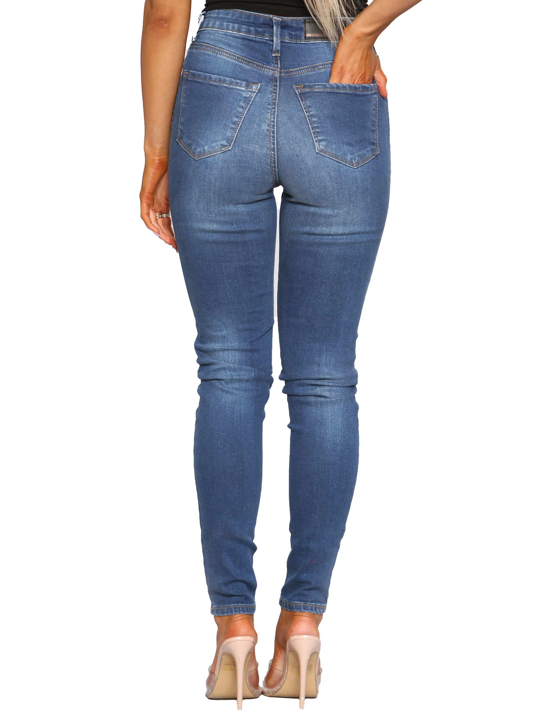 Enzo | Womens Skinny Stretch Denim Jeans