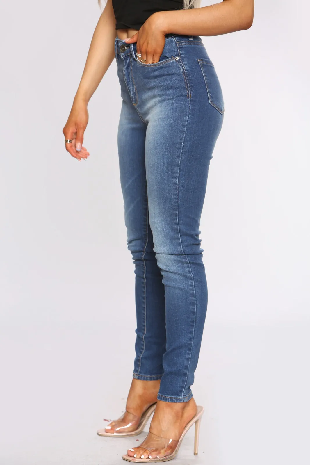 Enzo | Womens Skinny Stretch Denim Jeans