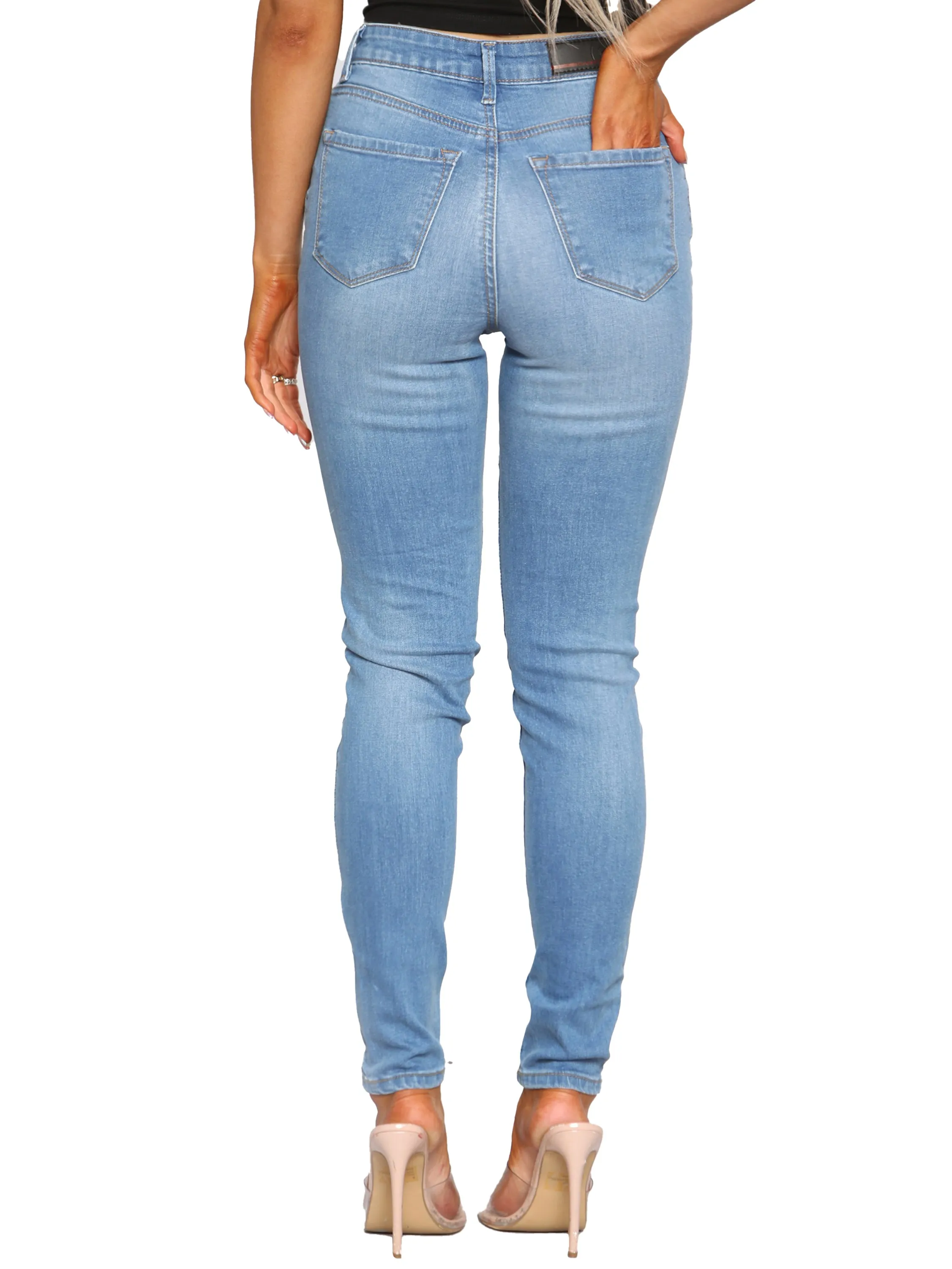 Enzo | Womens Skinny Stretch Denim Jeans