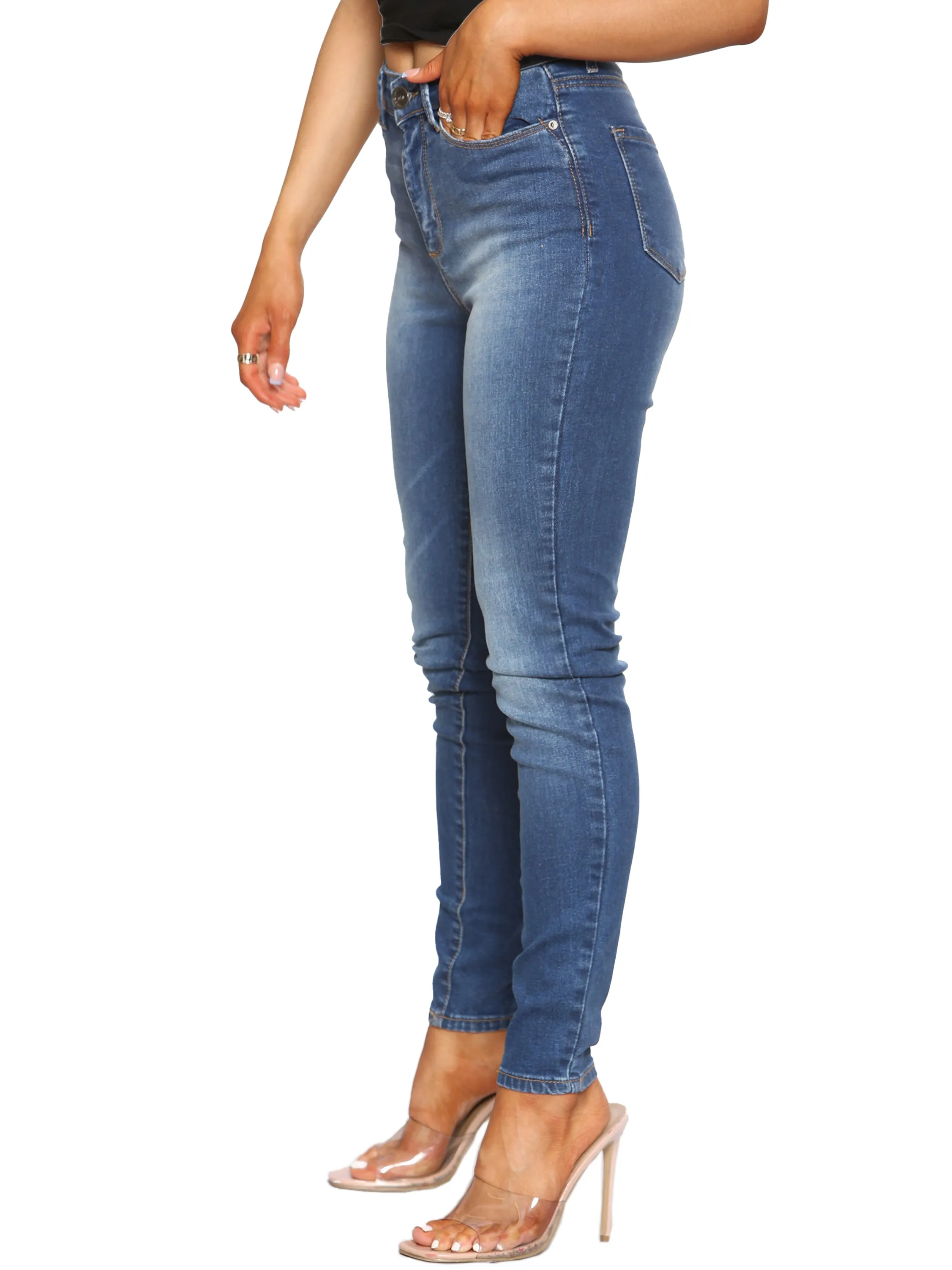 Enzo | Womens Skinny Stretch Denim Jeans