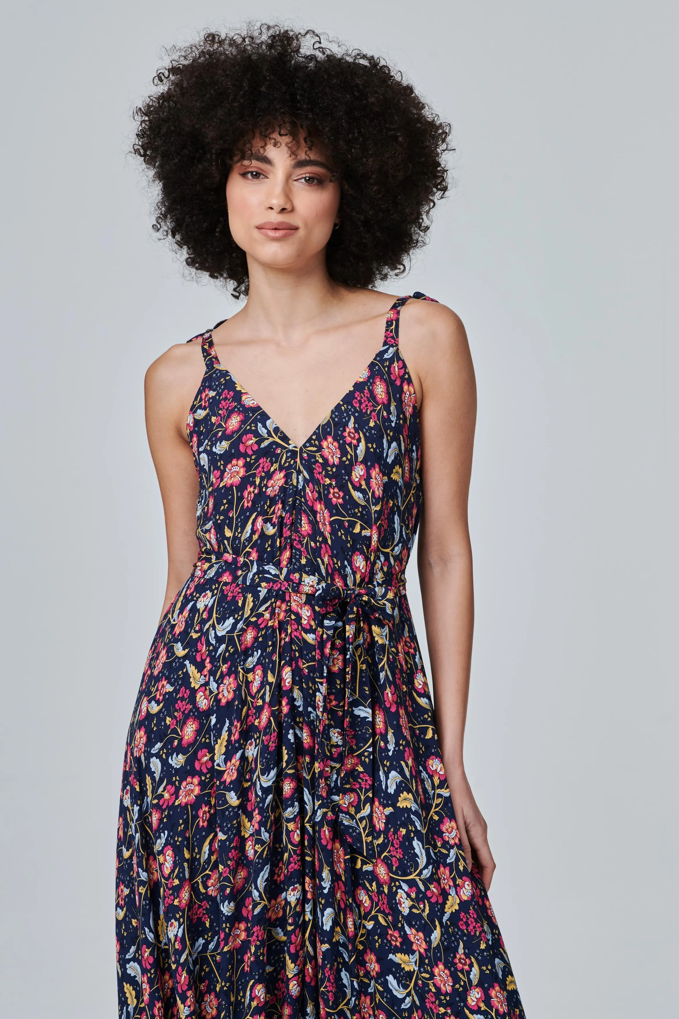 Floral Sleeveless Flared Jumpsuit