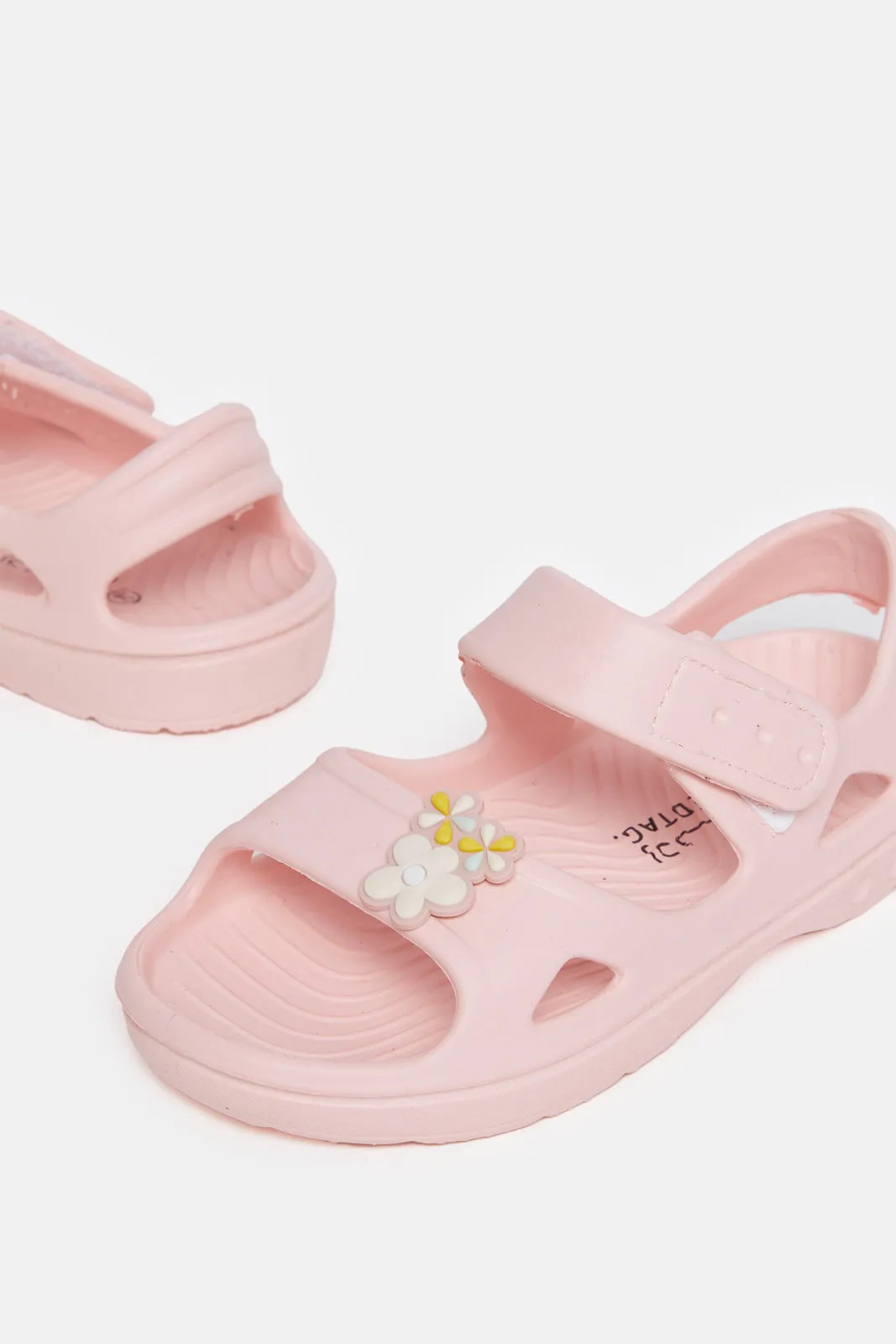 Girls Pink Plain Patch Slide