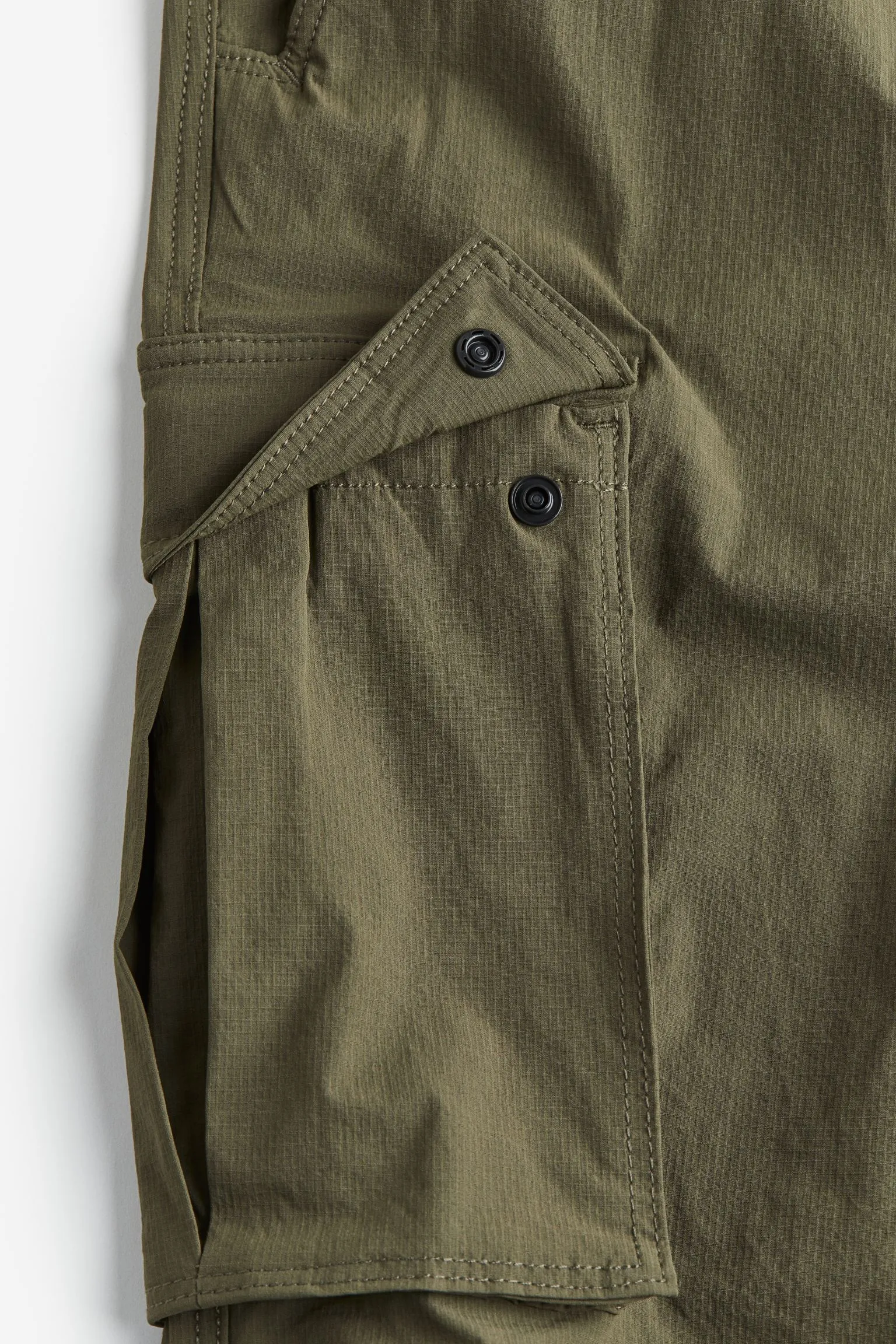 H&M Relaxed Fit Nylon Cargo Pants, Khaki