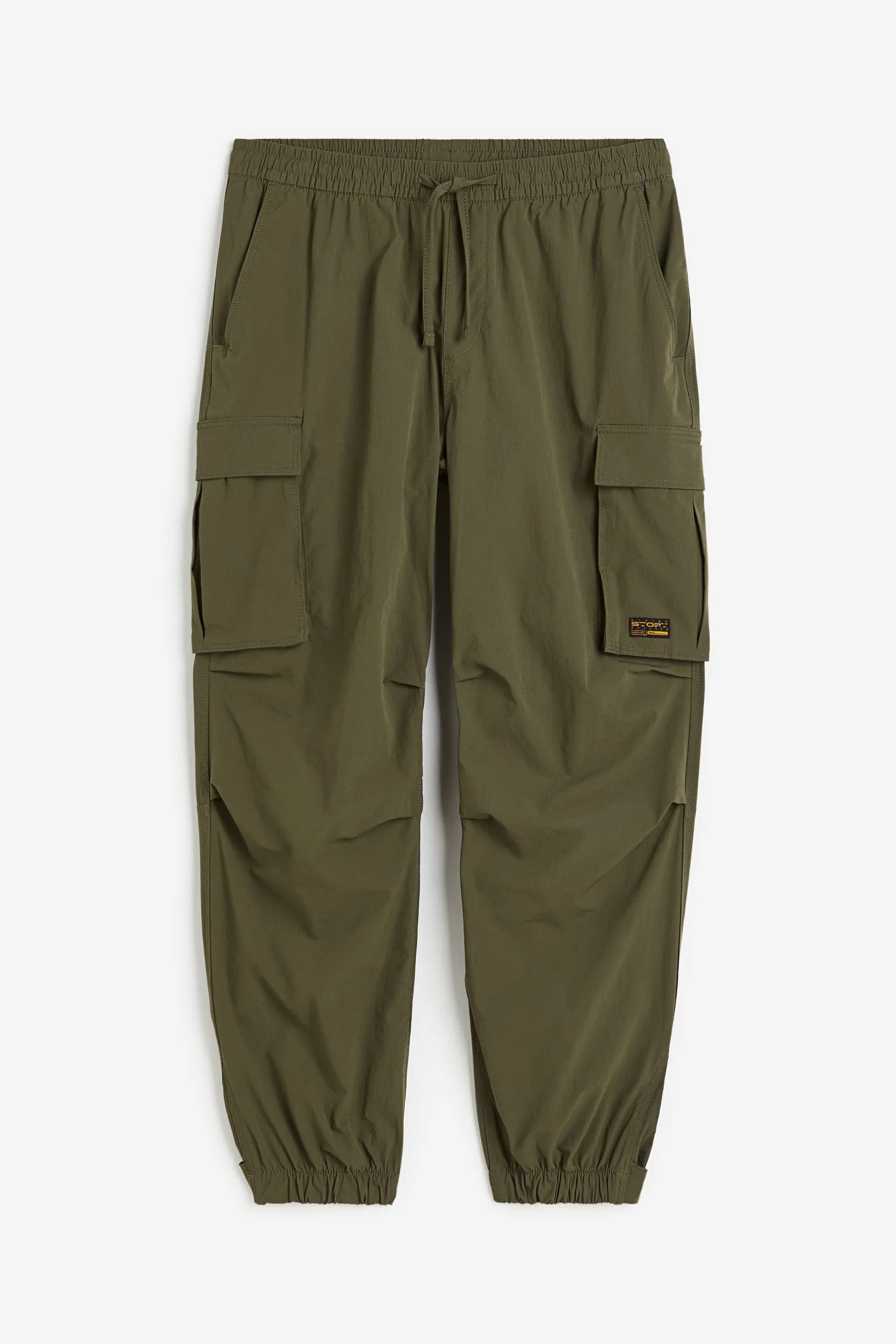 H&M Relaxed Fit Nylon Cargo Pants, Khaki