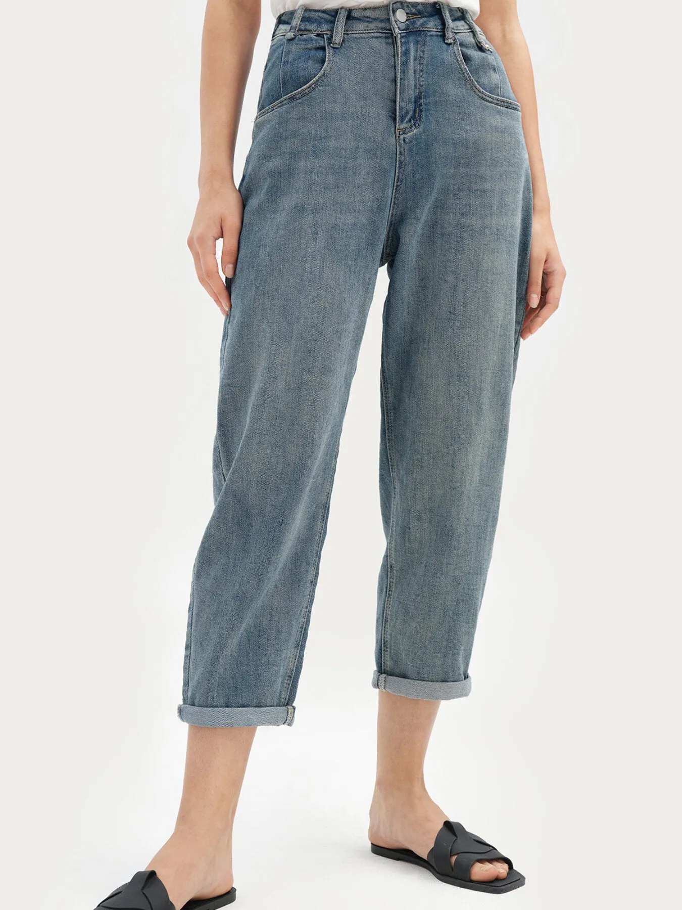 Harem High Waist Pocket Long Jeans