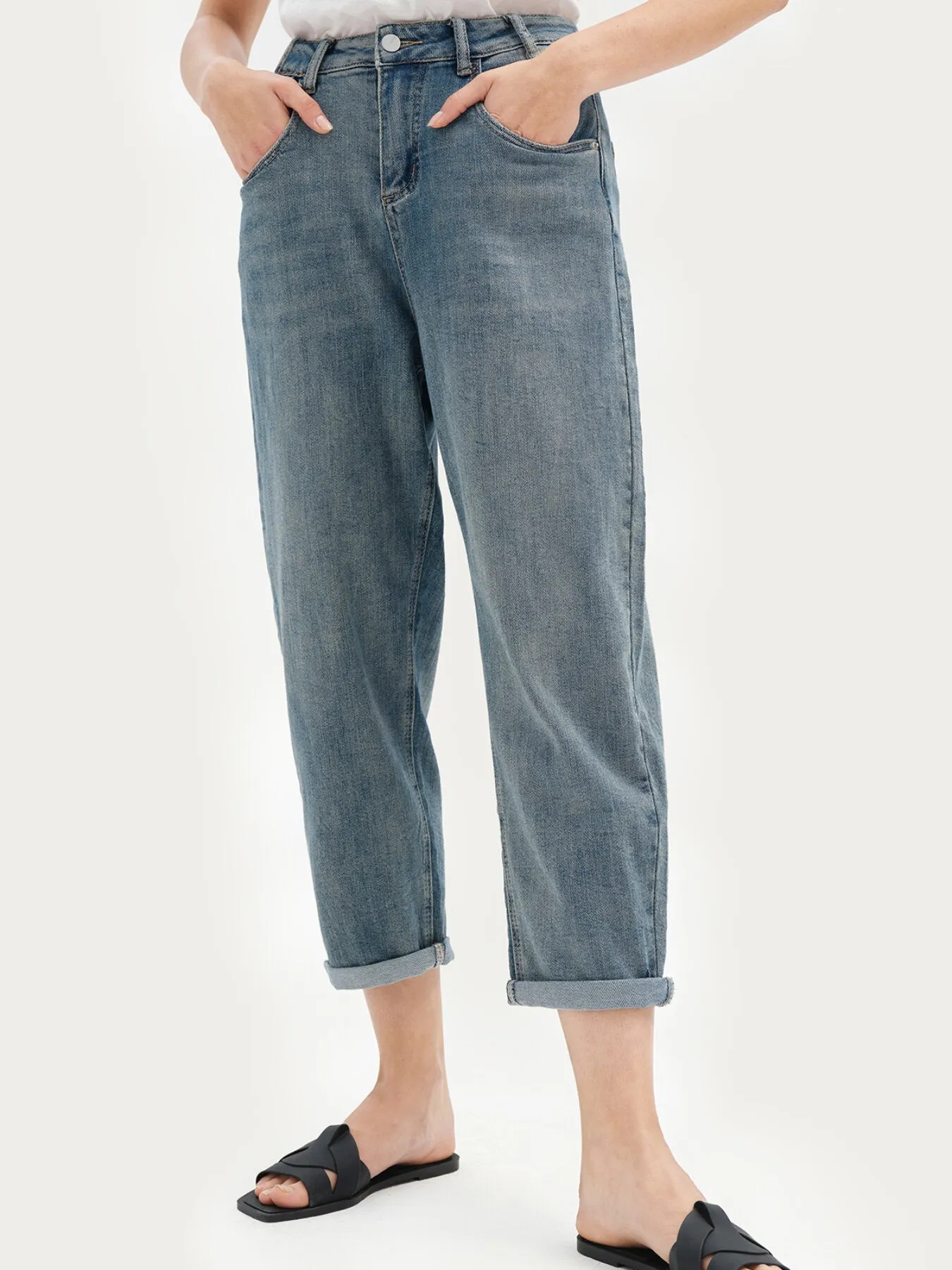 Harem High Waist Pocket Long Jeans