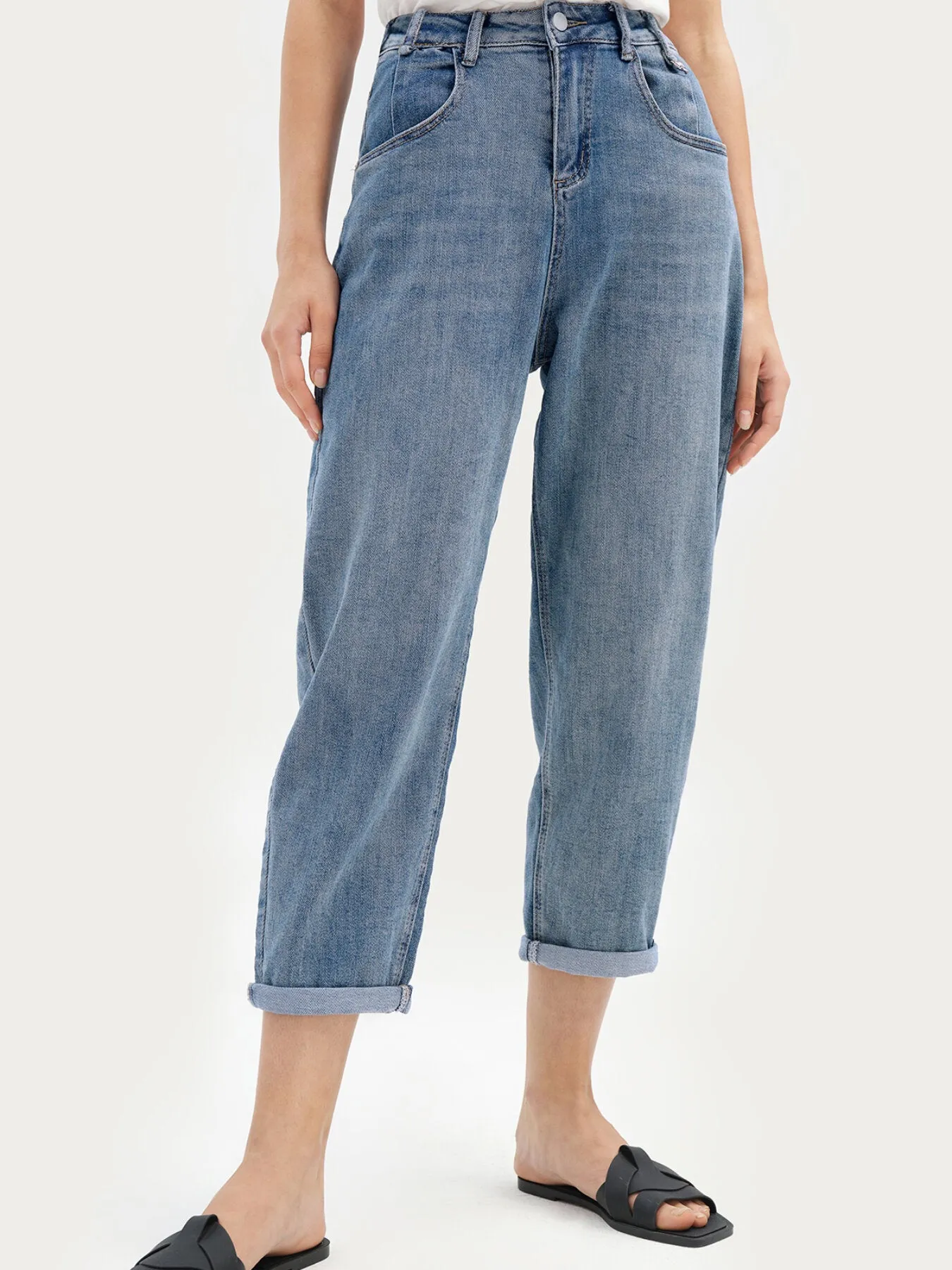 Harem High Waist Pocket Long Jeans