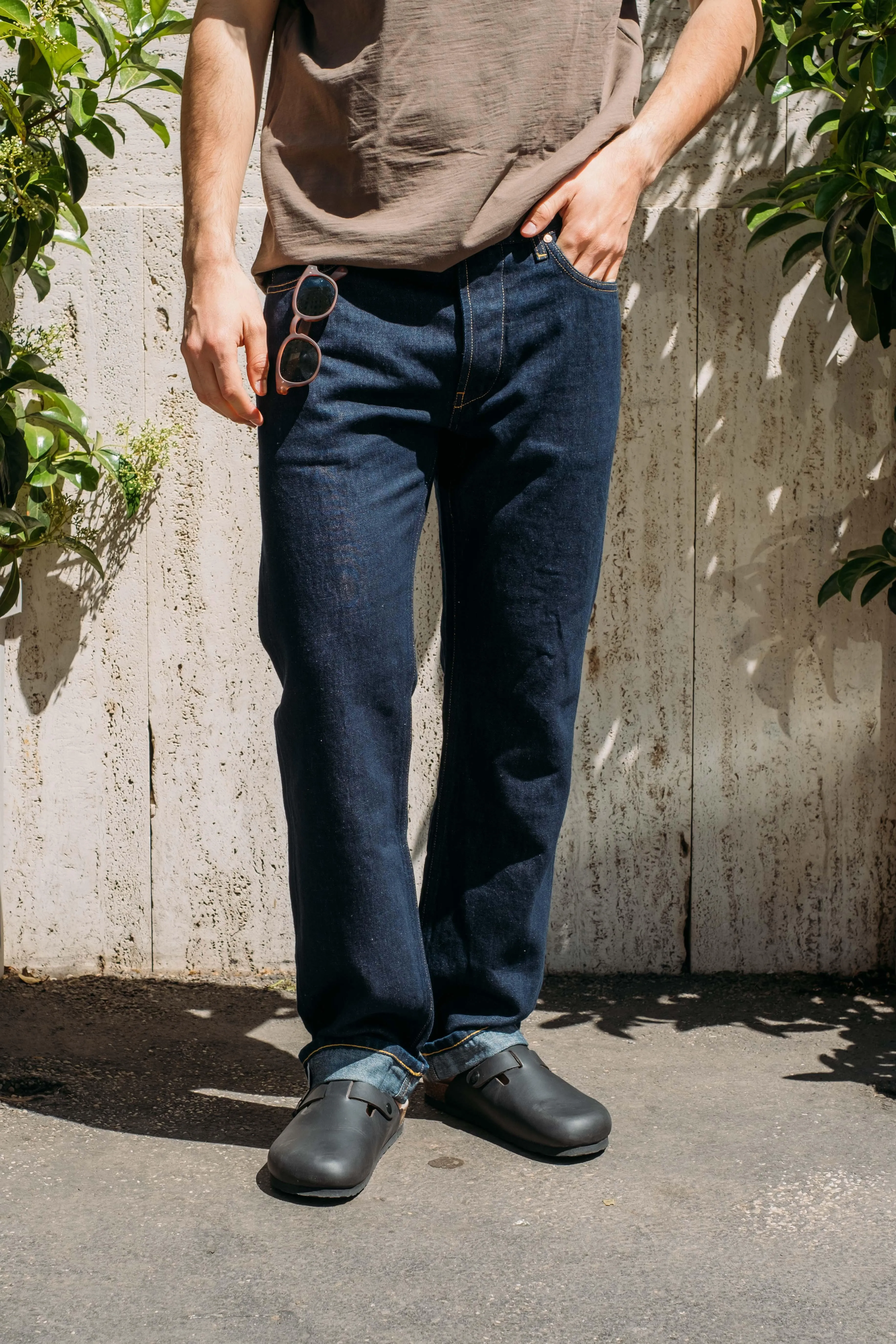 Jeans Davide in misto Lino Dark Blue