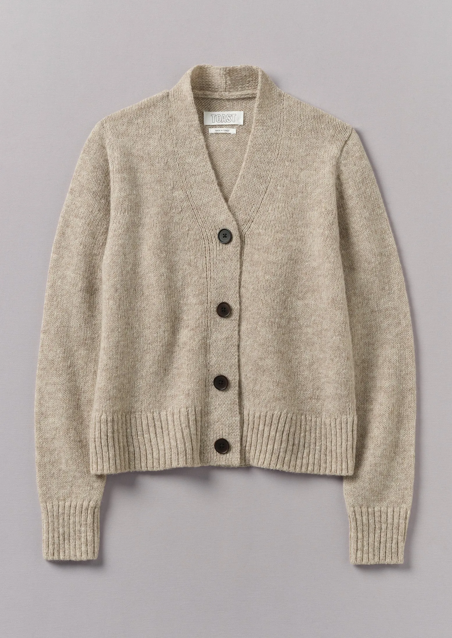 Kaia V-Neck Wool Cardigan | Oatmeal