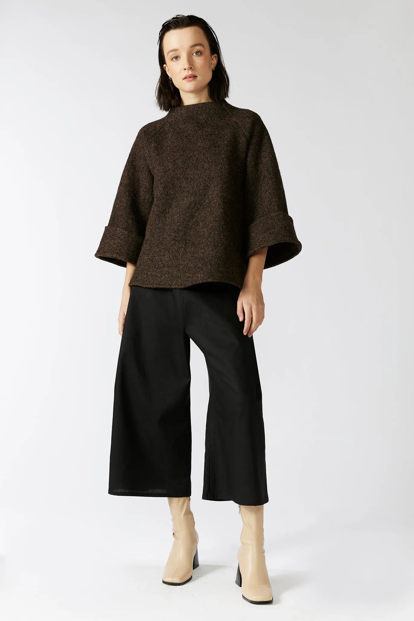 KEEGAN CLASSIC CULOTTES [ Black Linen / Cotton ]