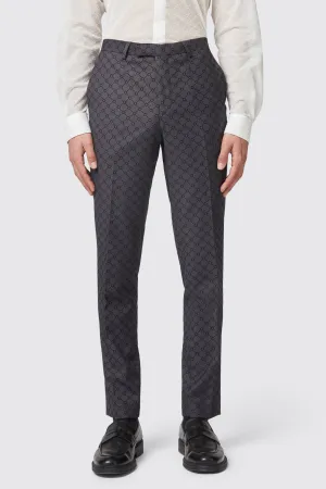 Keil Slim Fit Black Flocked Trousers - ARCHIVE