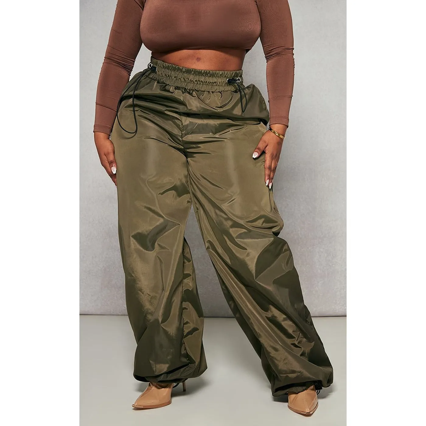 Khaki Toggle Detail Trousers