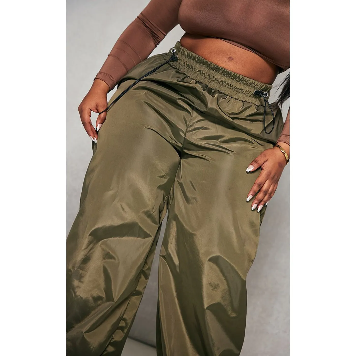 Khaki Toggle Detail Trousers