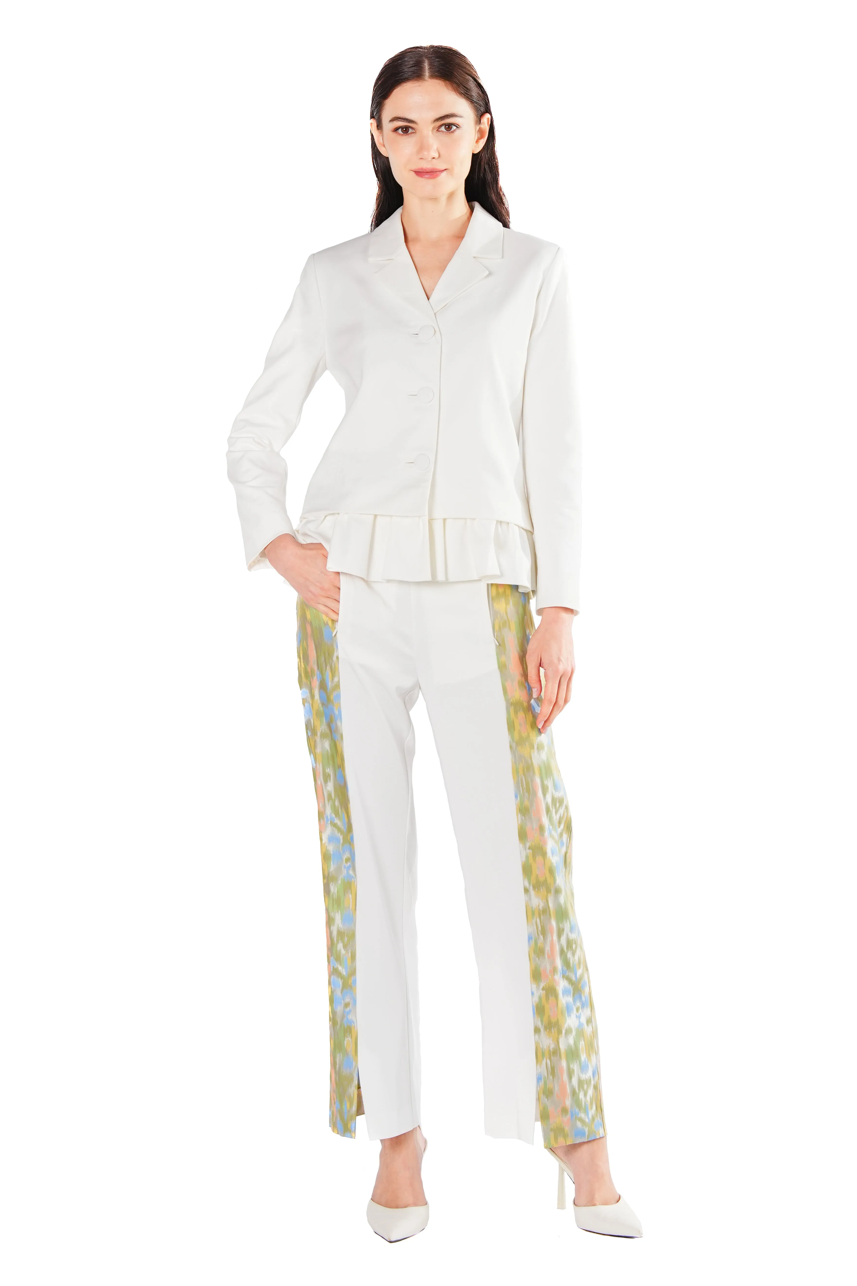 Leila Two-Toned Jacquard Trousers