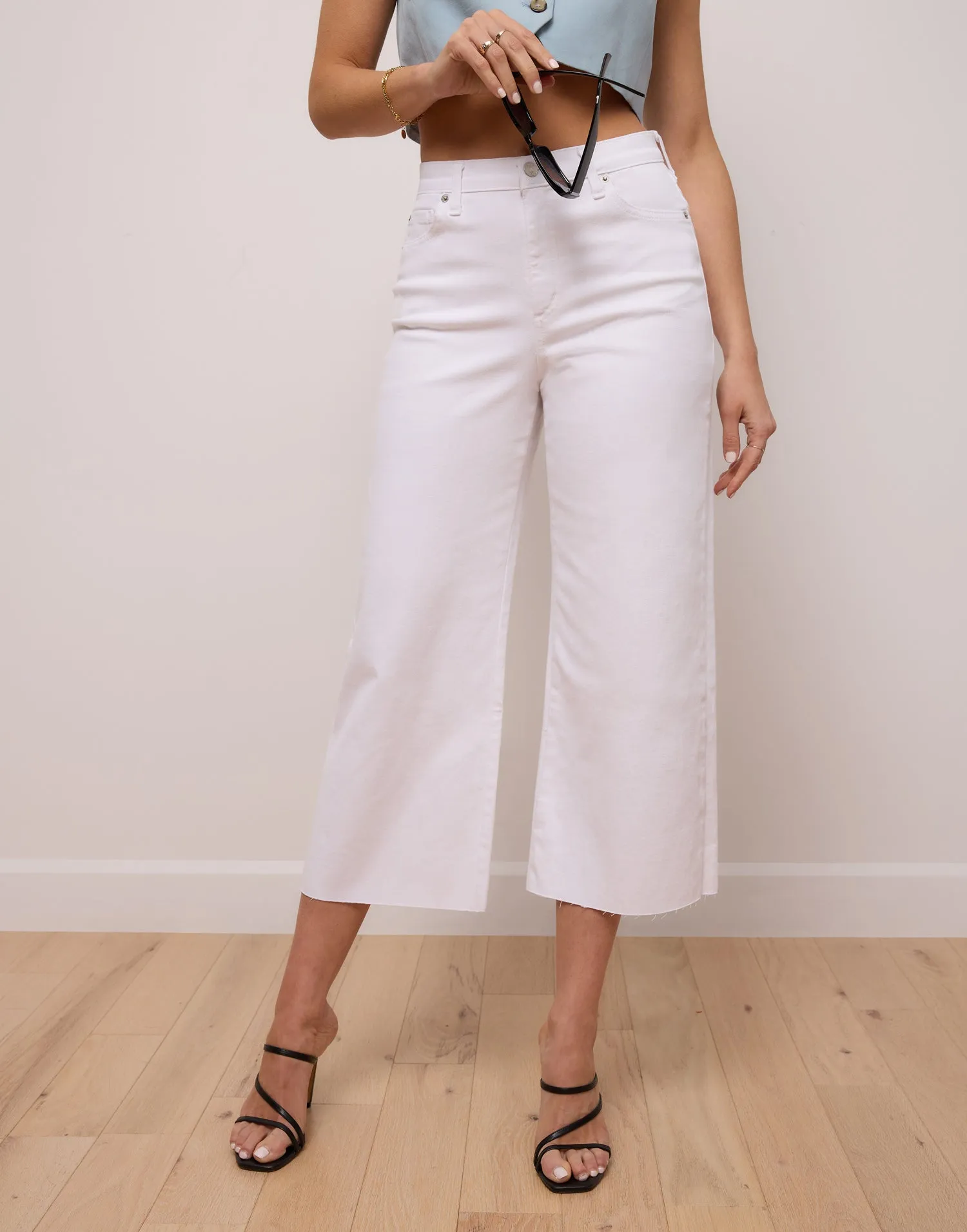 Lily High Rise Cropped White