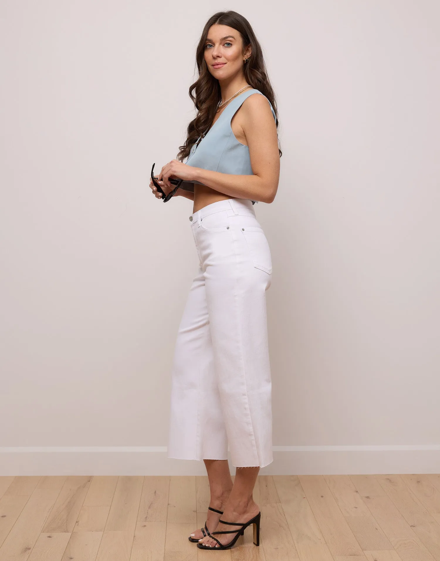 Lily High Rise Cropped White