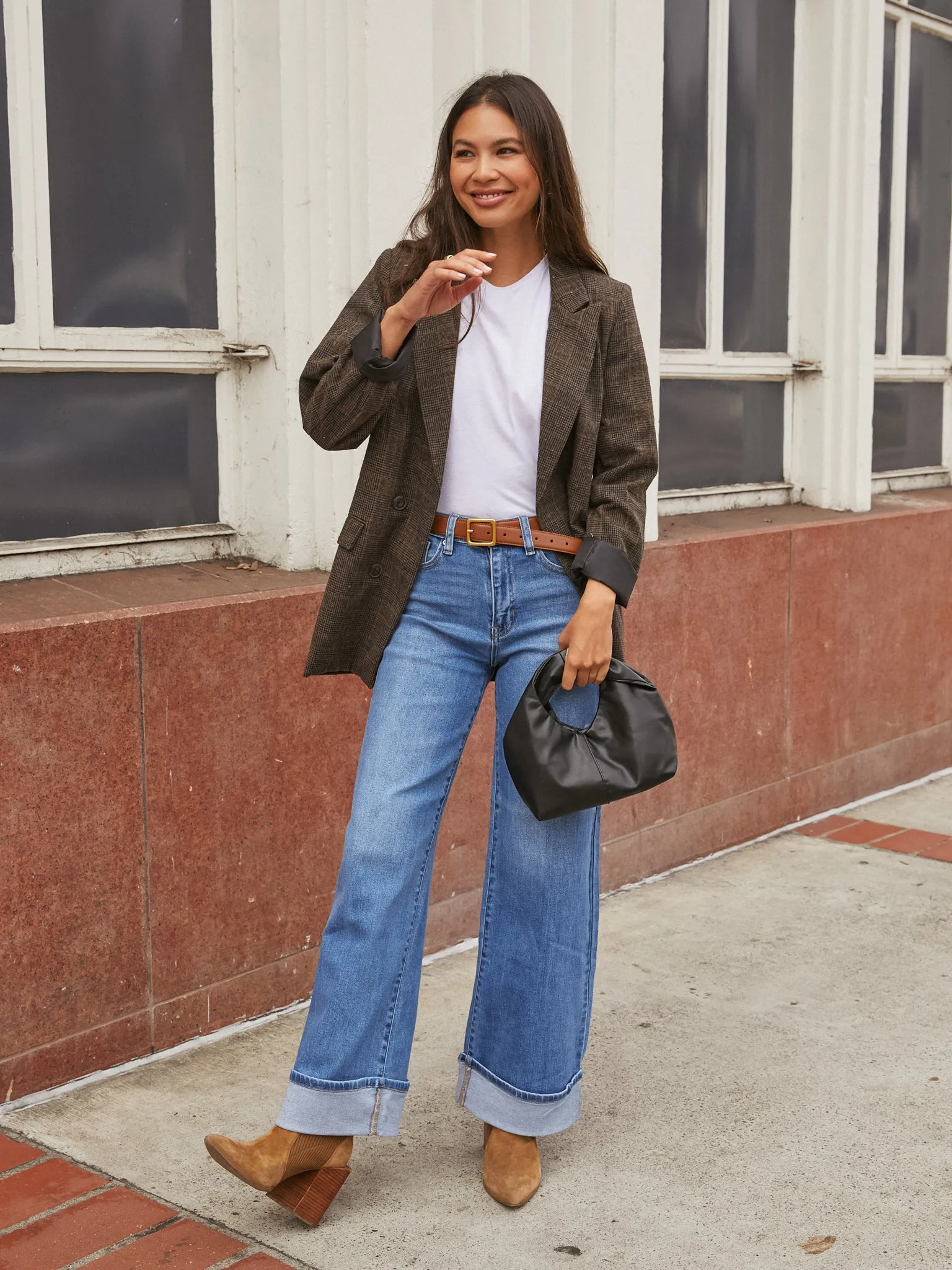 Lost Time Cuffed Palazzo Jeans