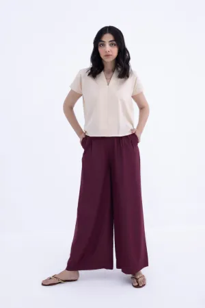 Maroon Belted Culottes