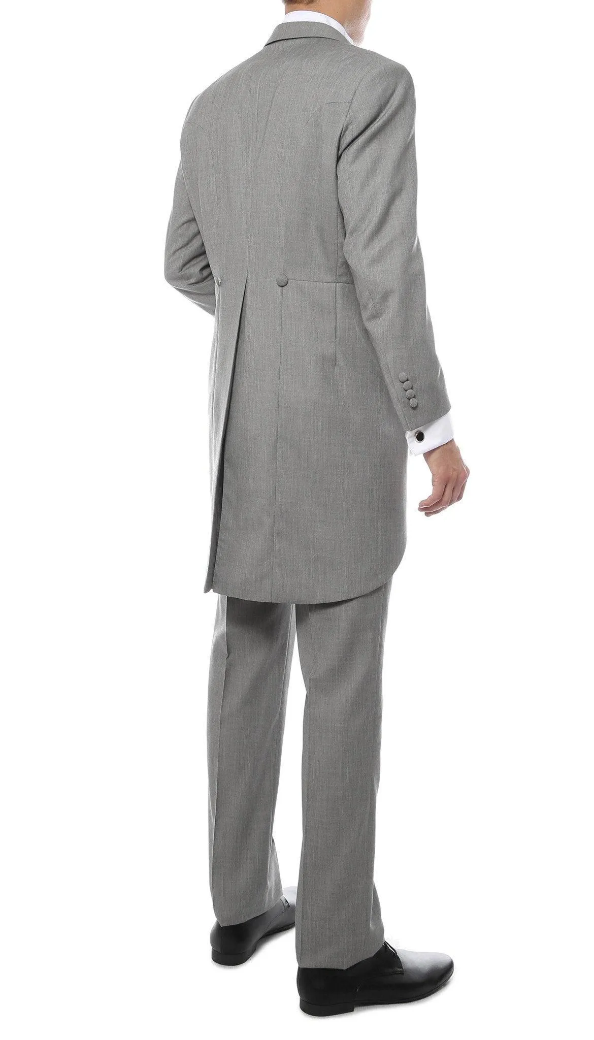 Mens Grey Cutaway Regular Fit 2 Piece Tuxedo Suit