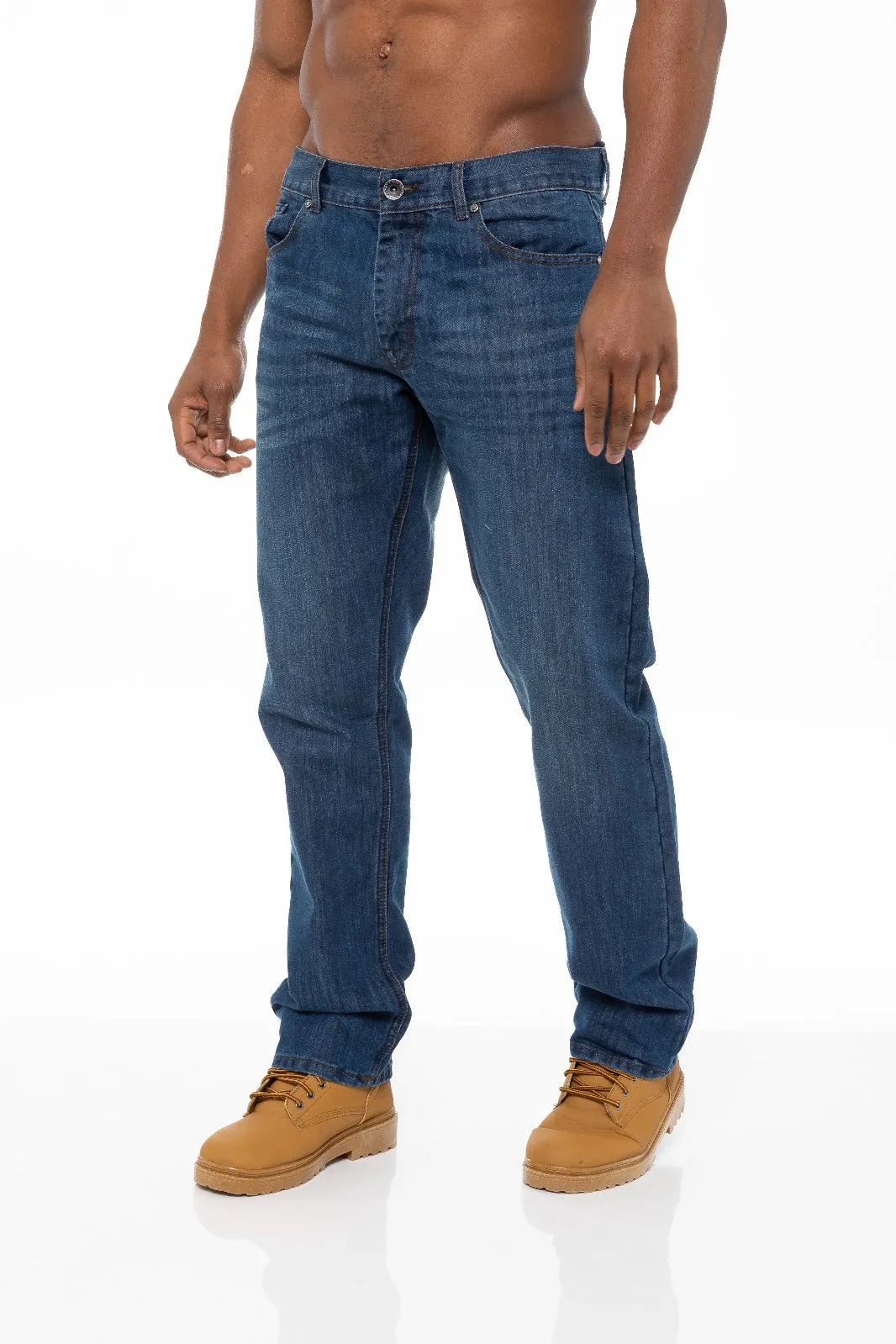 Mens Regular Tapered Fit Enzo Designer Jeans